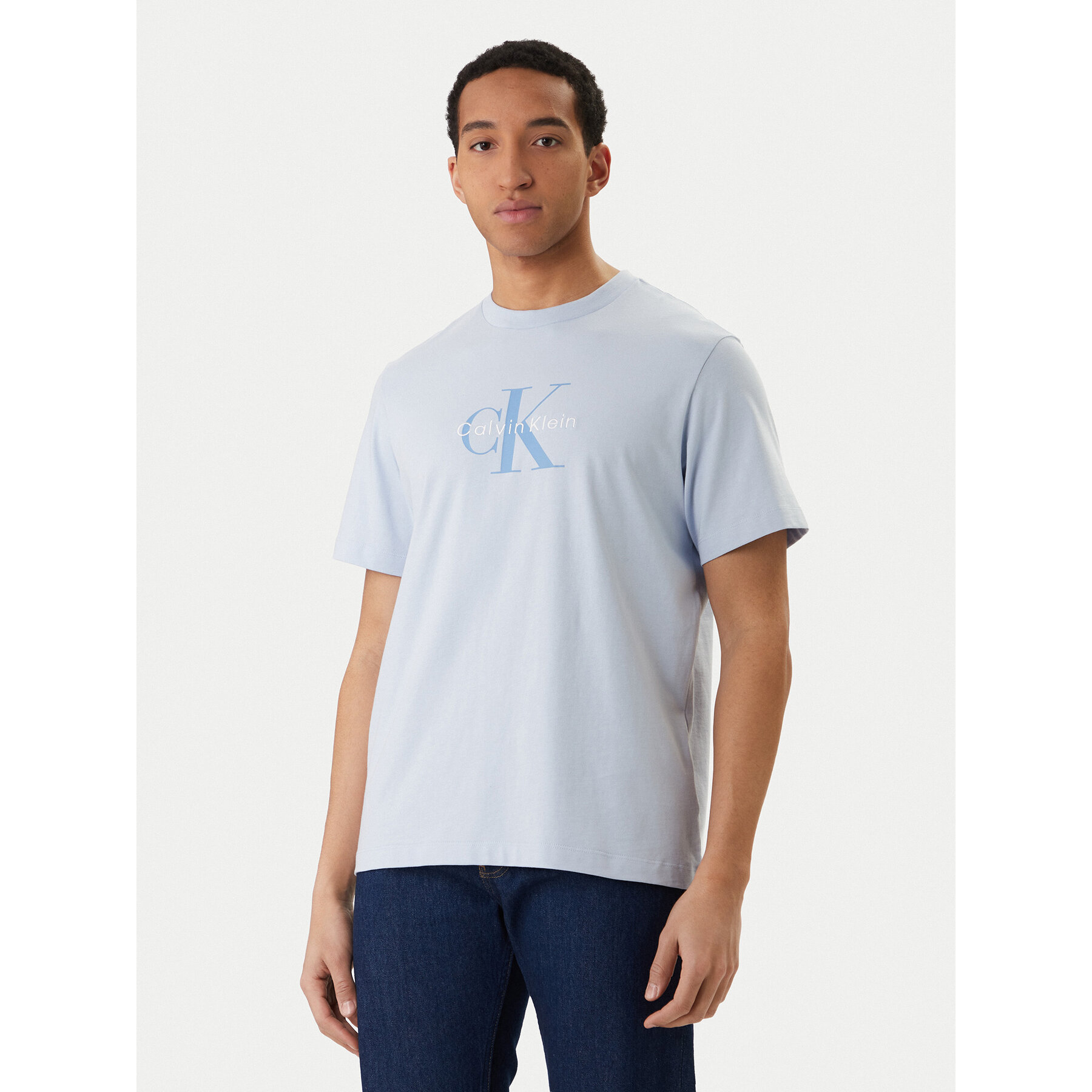 Calvin Klein Jeans T-shirt Hero Monologo LV04RB862G Svijetloplava Regular Fit