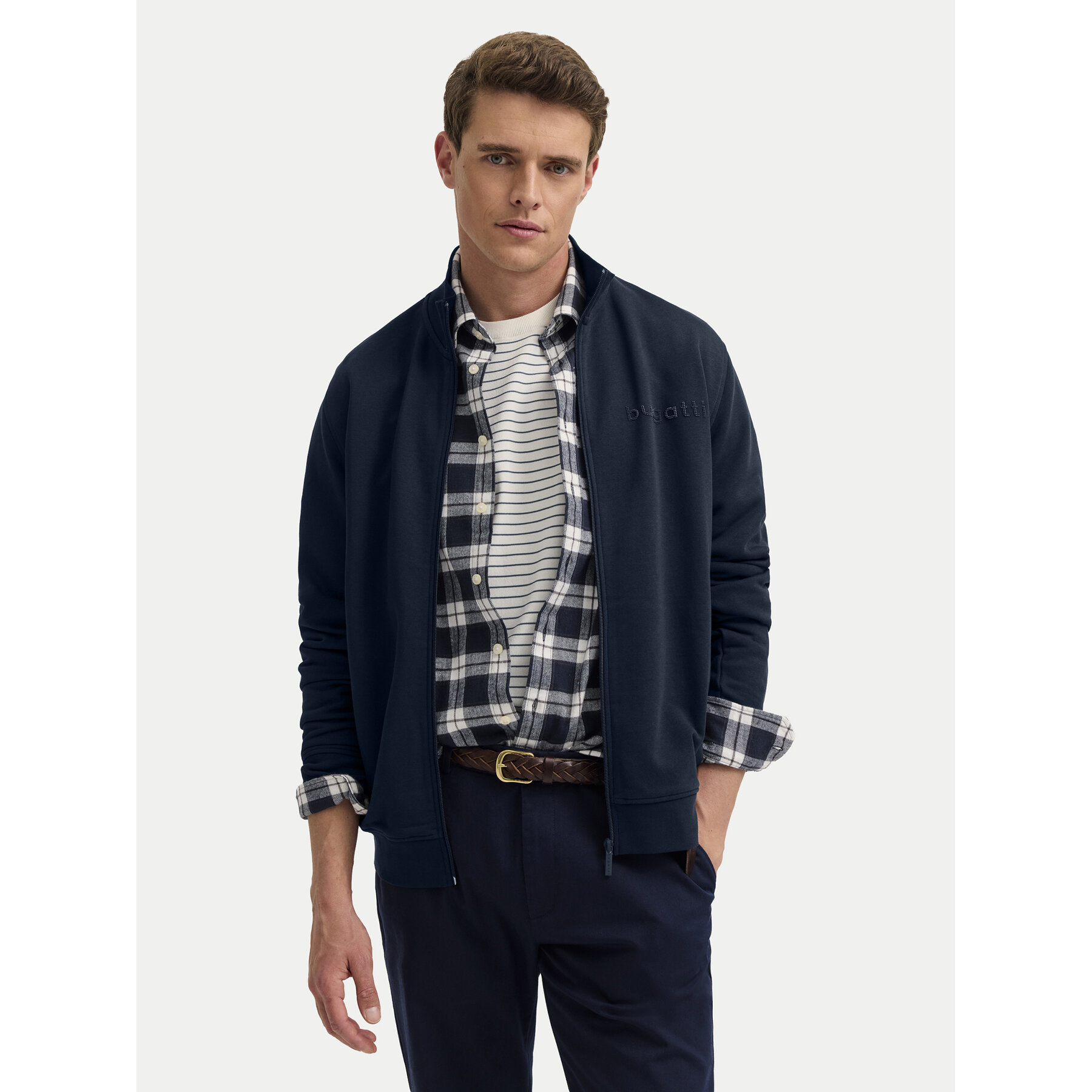 Bugatti Sweatshirt 8750-25070F Dunkelblau Regular Fit