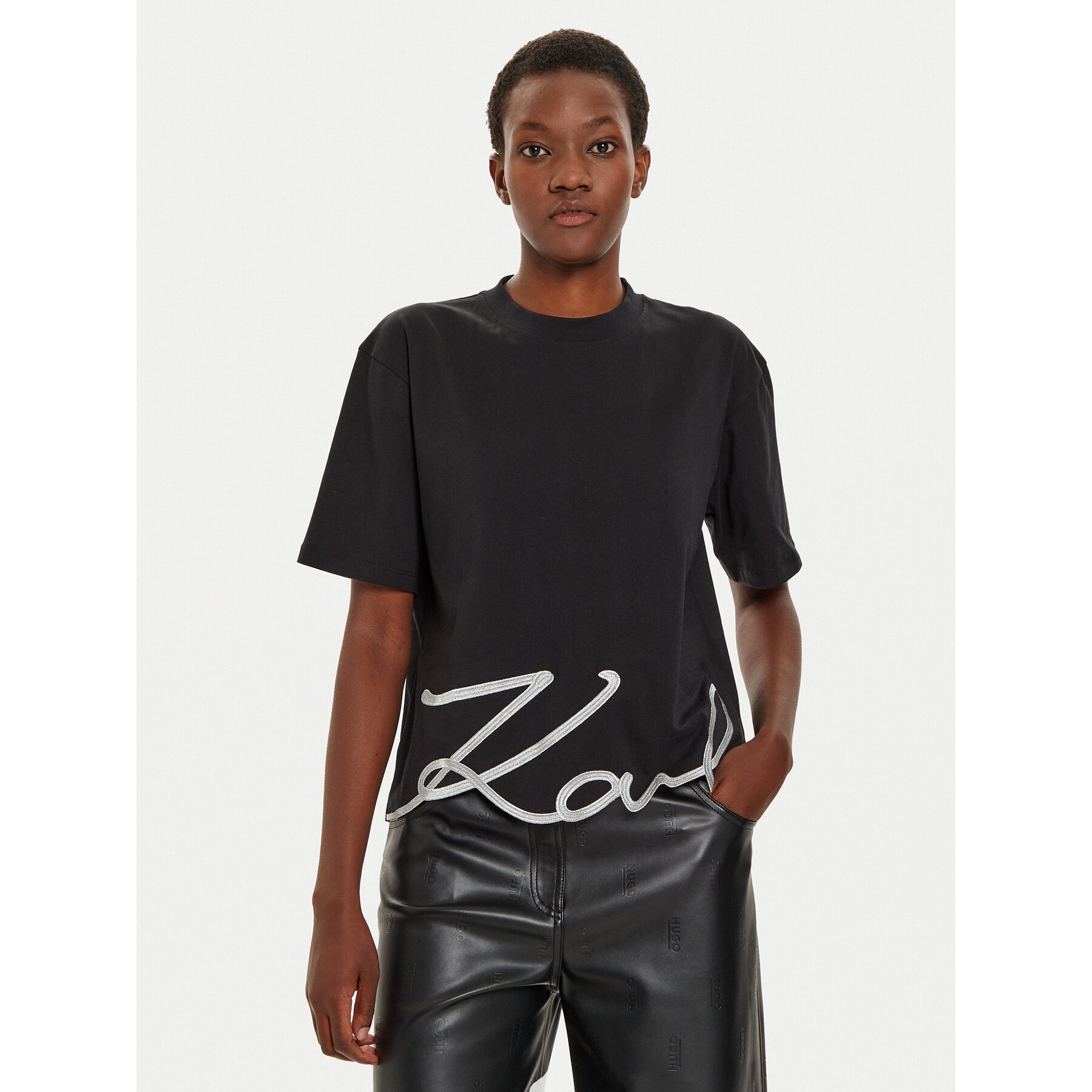 KARL LAGERFELD KARL LAGERFELD T-Shirt 226W1703 Μαύρο Relaxed Fit