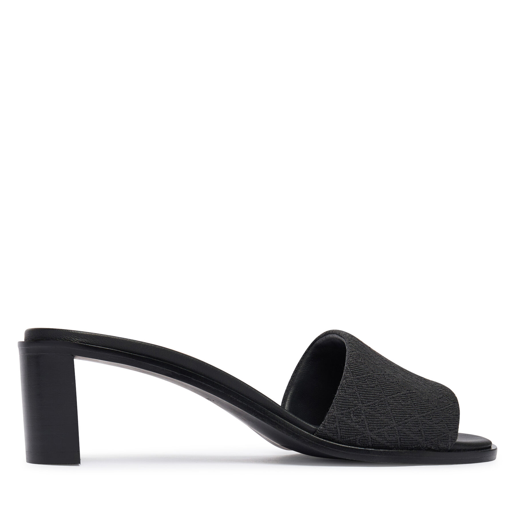 Şlapi Calvin Klein Block Heel Sandal Aop HW0HW03016 Negru