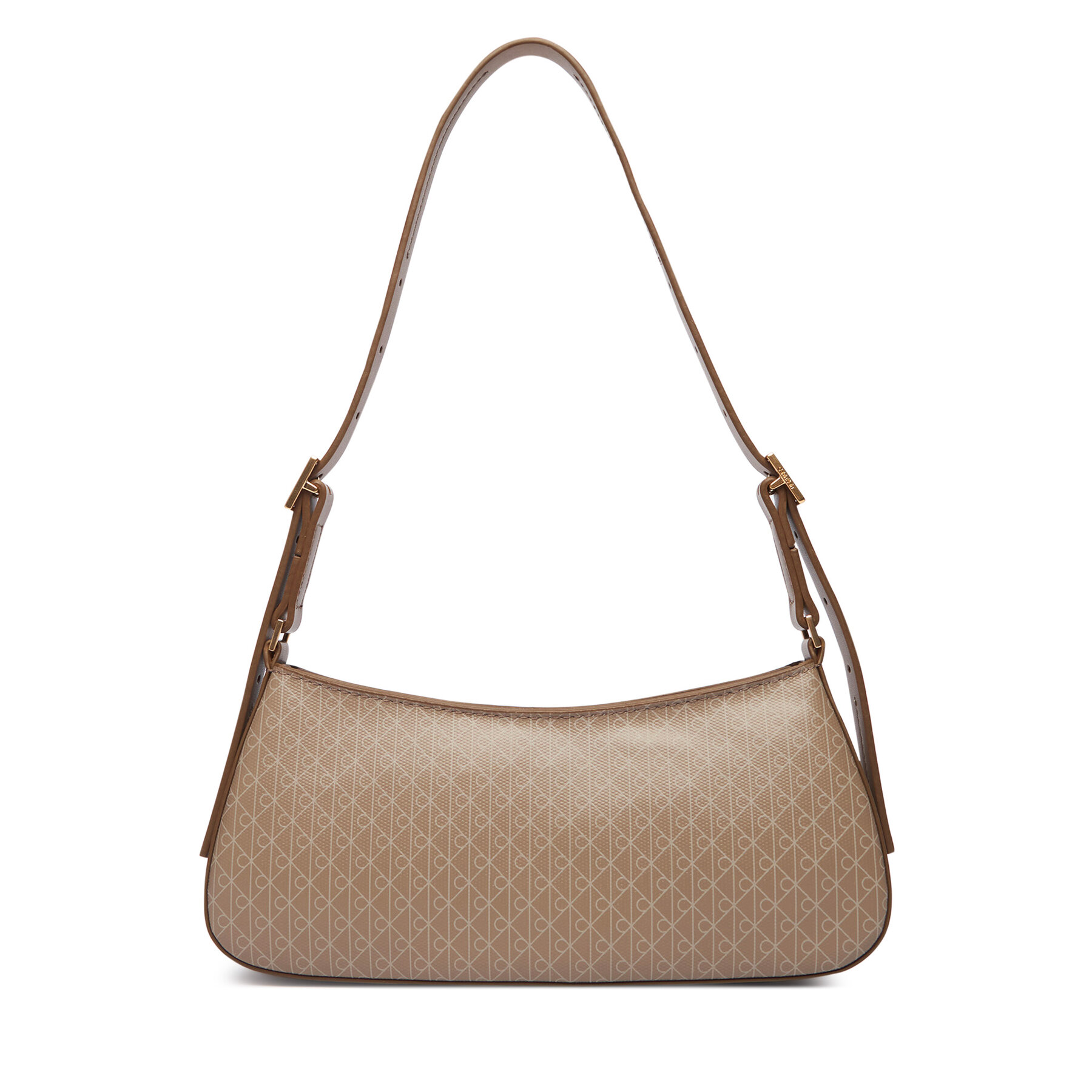 Дамска чанта Calvin Klein Emblem Aop Small Shoulder Bag LV04F3324G Бежов