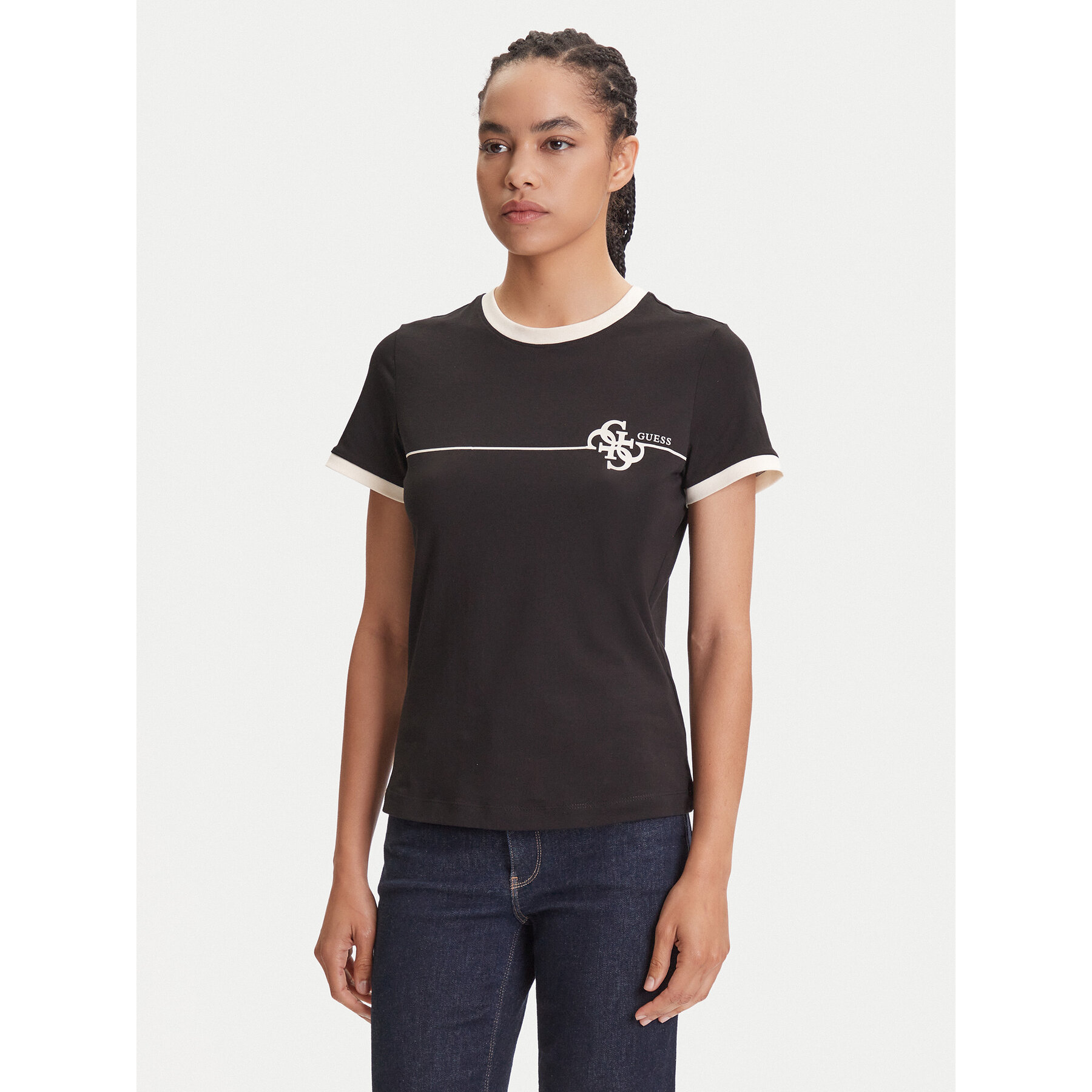 Guess T-Shirt V5YI01 J1314 Μαύρο Regular Fit