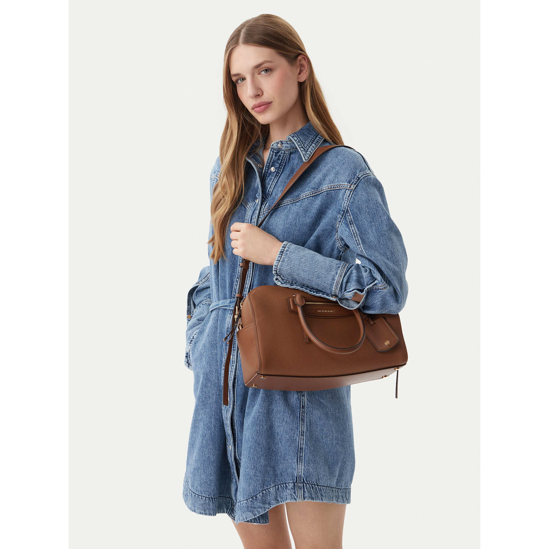Geantă MICHAEL Michael Kors Md Duffle Satchel 30S6GTVS8L Maro