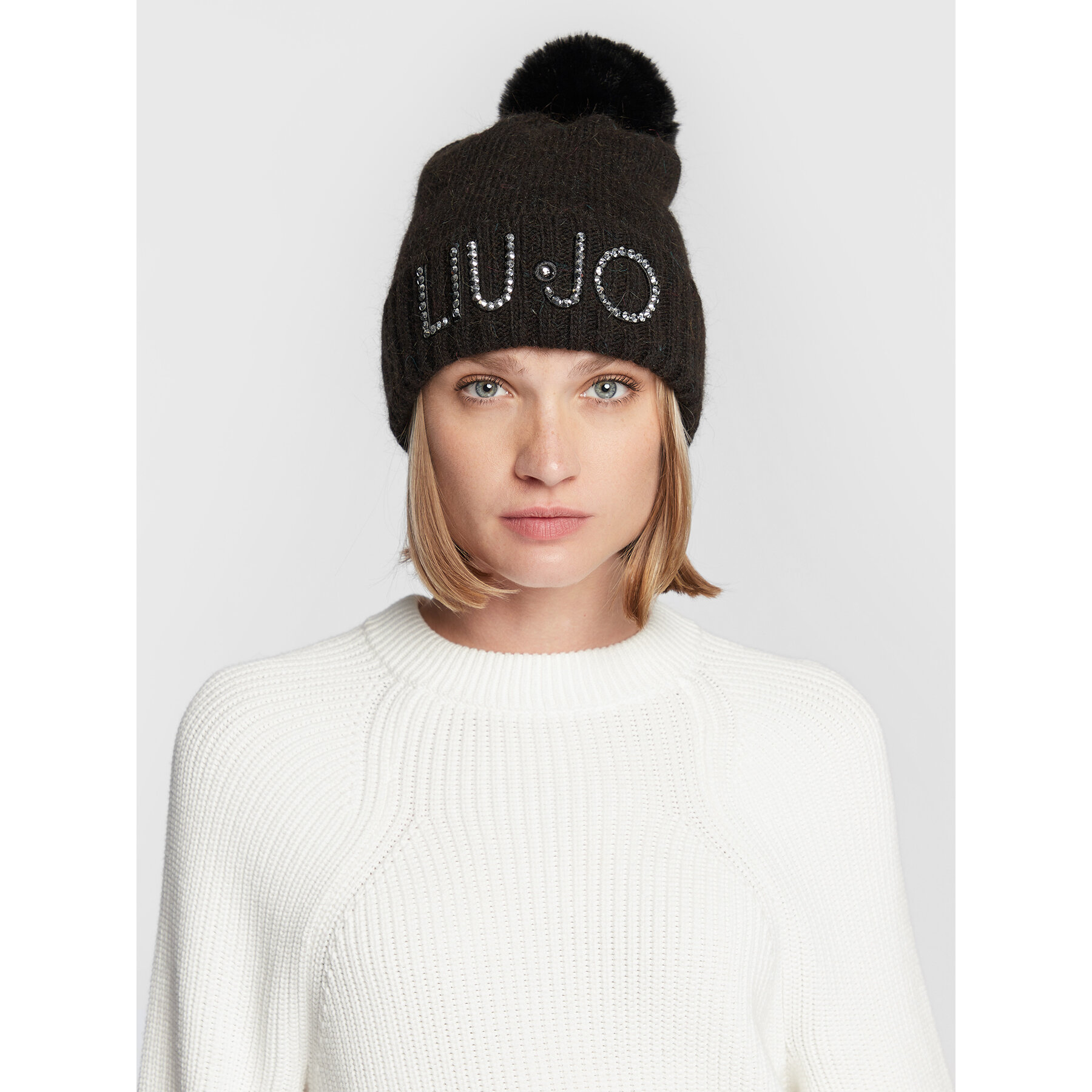 Căciulă Liu Jo Ponpon Logo 2F2002 M0300 Negru