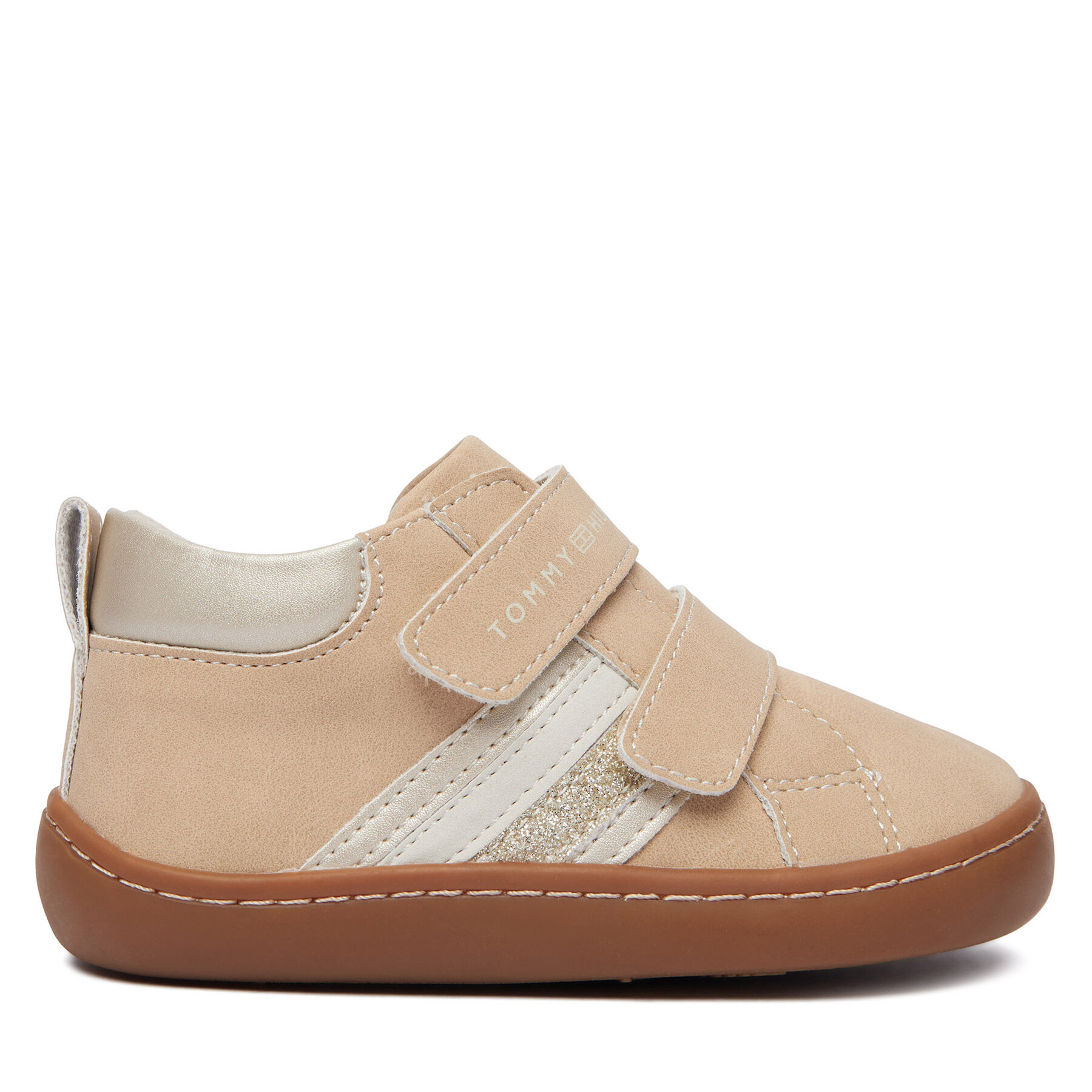 Sneakersy Tommy Hilfiger Mid Cut Velcro Sneaker T1AH-35068-0315A360 Svetlo béžová