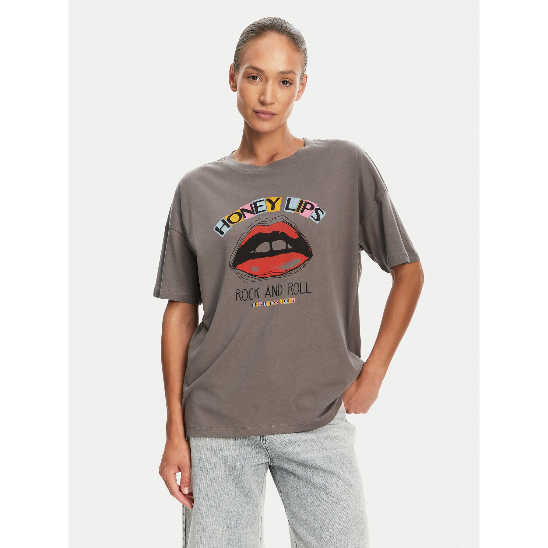 Noisy May T-shirt Ida 27034417 Siva Relaxed Fit