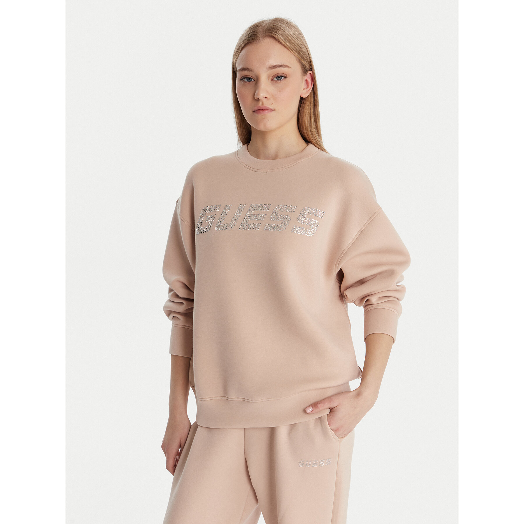 Guess Sweatshirt V4BQ15 K7UW2 Beige Regular Fit