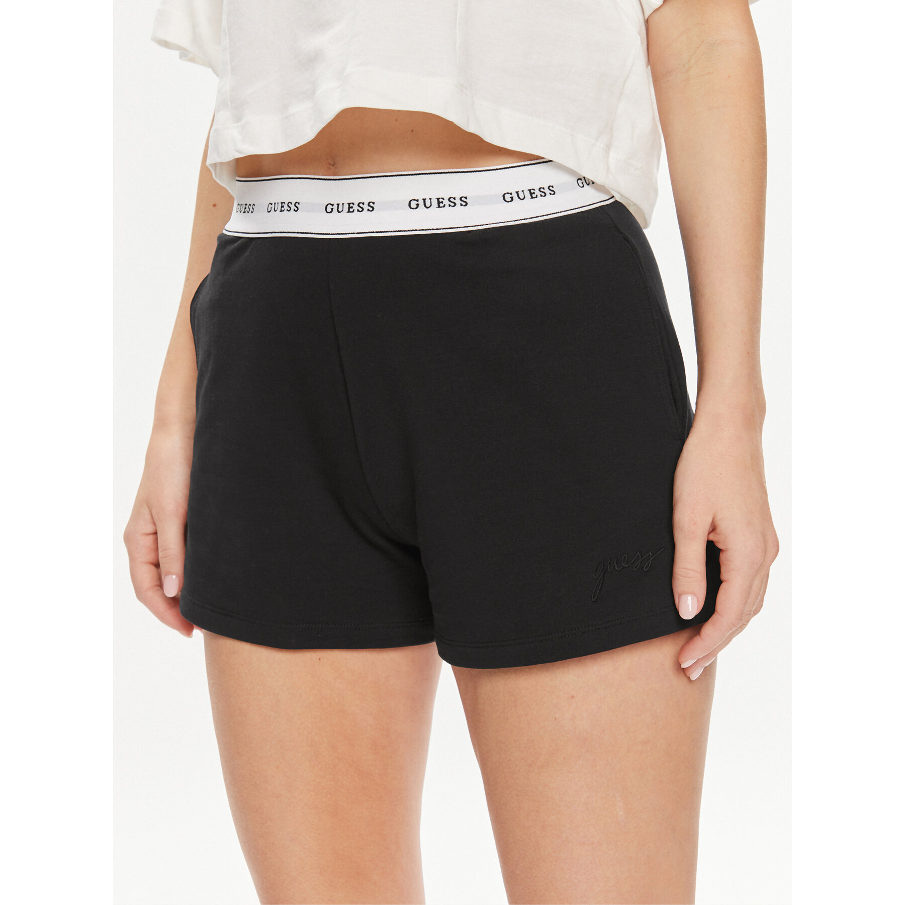 Guess Guess Σορτς πιτζάμας O4GD02 KBS91 Μαύρο Loose Fit