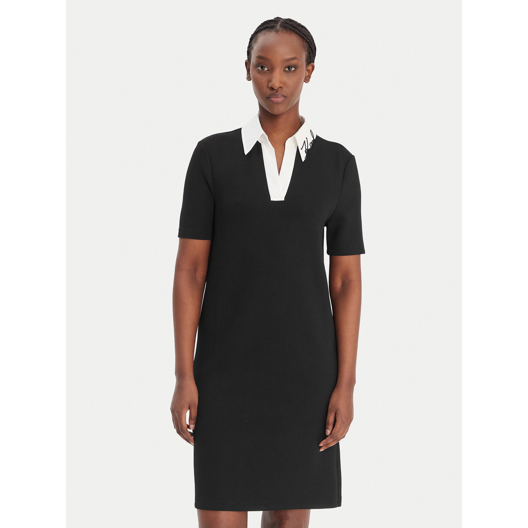 KARL LAGERFELD Kleid für den Alltag B1W13029 Schwarz Regular Fit
