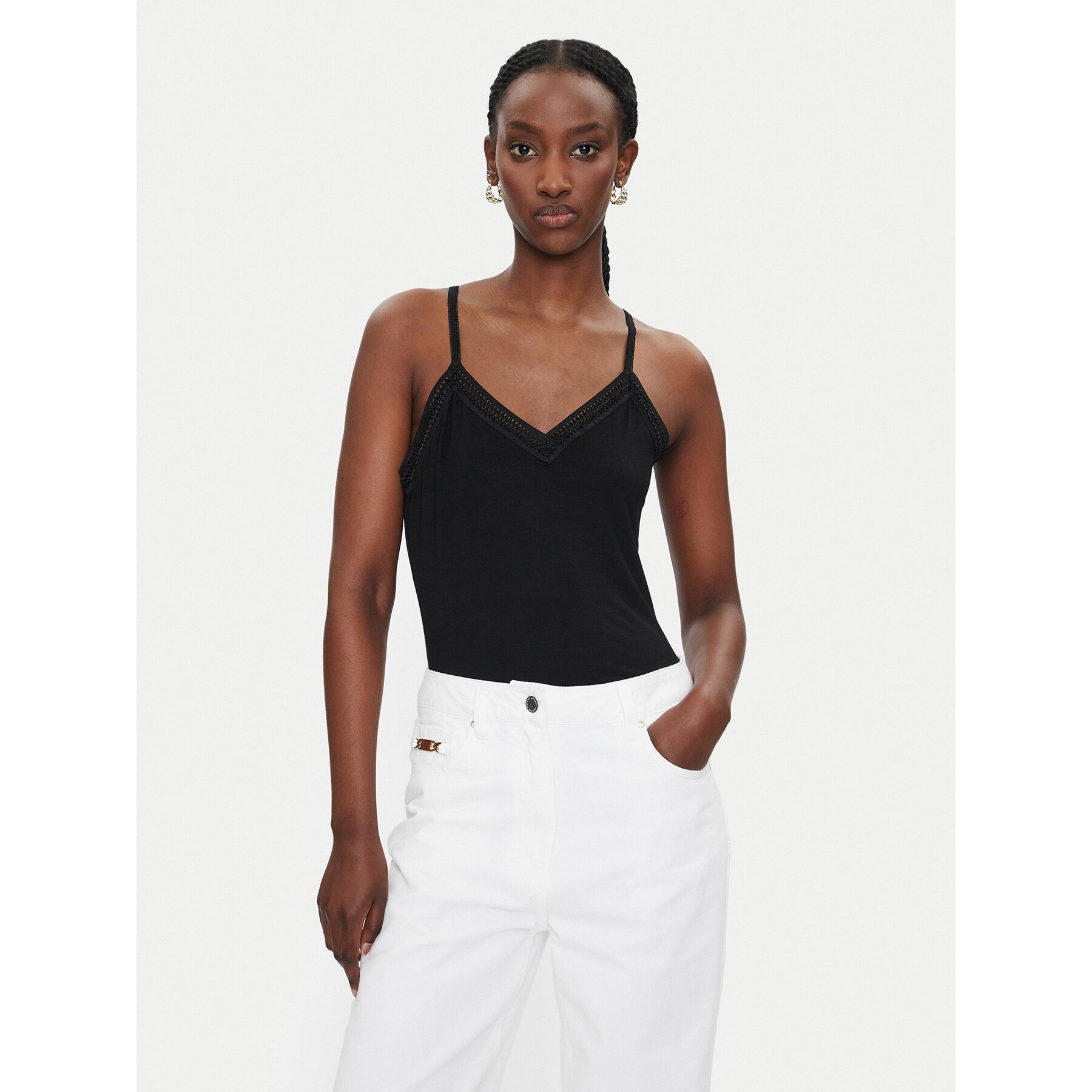 Morgan Τοπ 192-BARBA.N Μαύρο Slim Fit