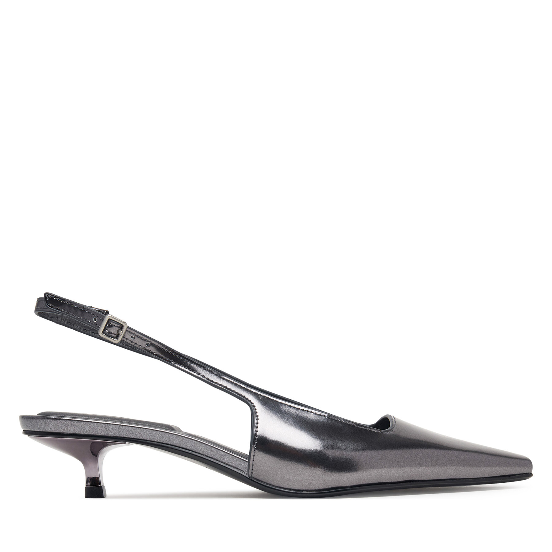 Γοβάκια Calvin Klein Kitten Heel Pump Sling Mirr Lth HW0HW03275 Μαύρο