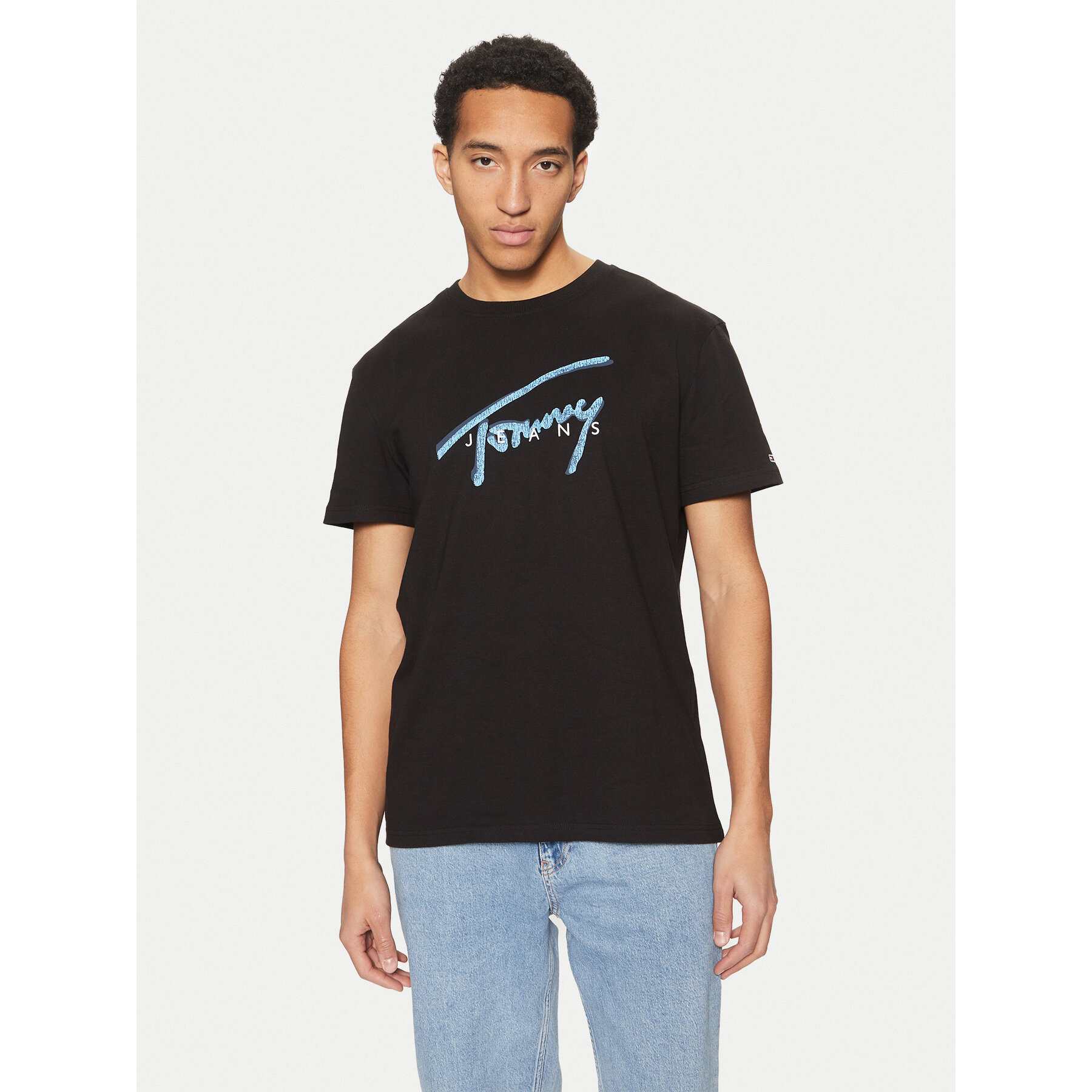 Tommy Jeans T-Shirt Signature DM0DM21109 Μαύρο Regular Fit