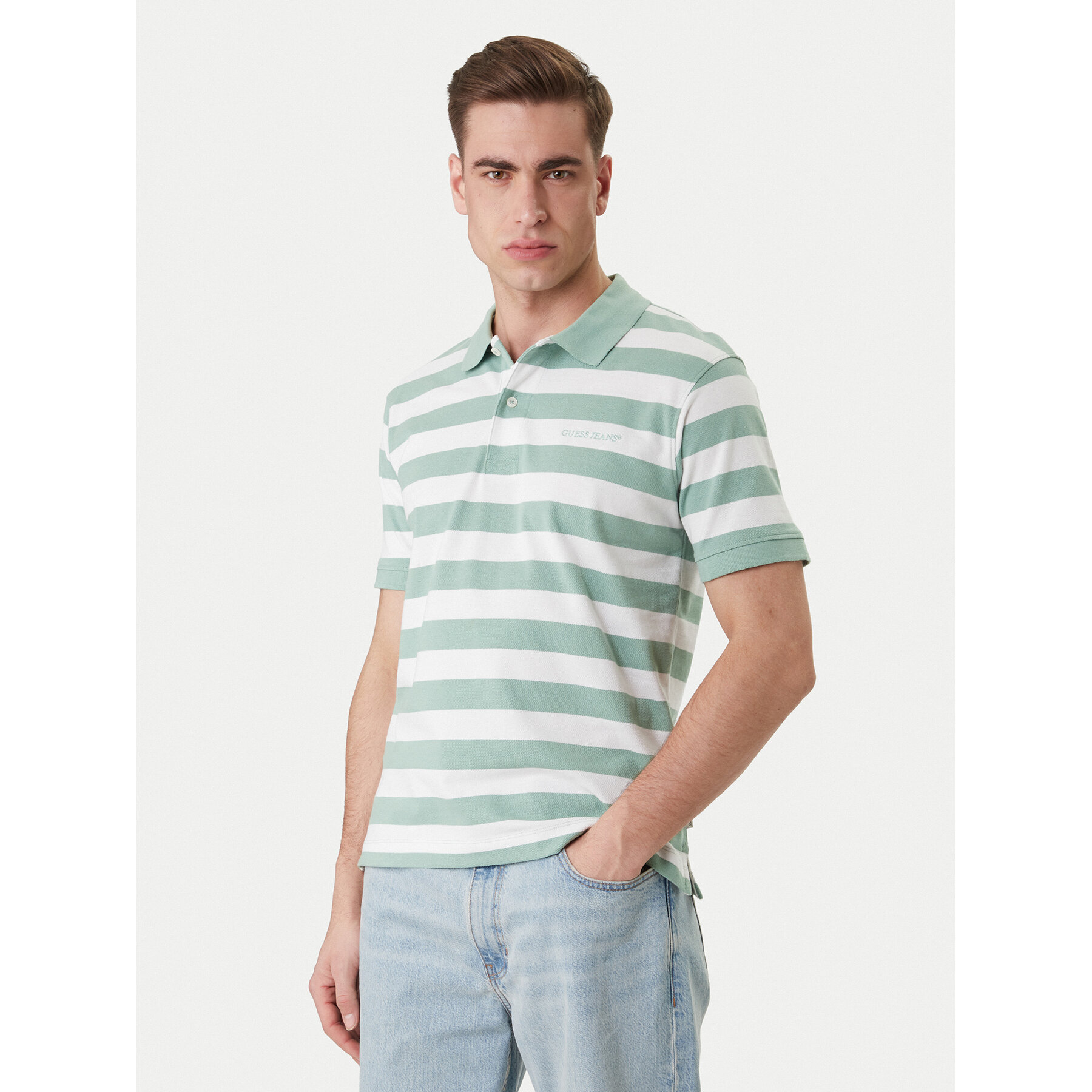 Guess Jeans Polo M6GP00 KCOT1 Πράσινο Regular Fit