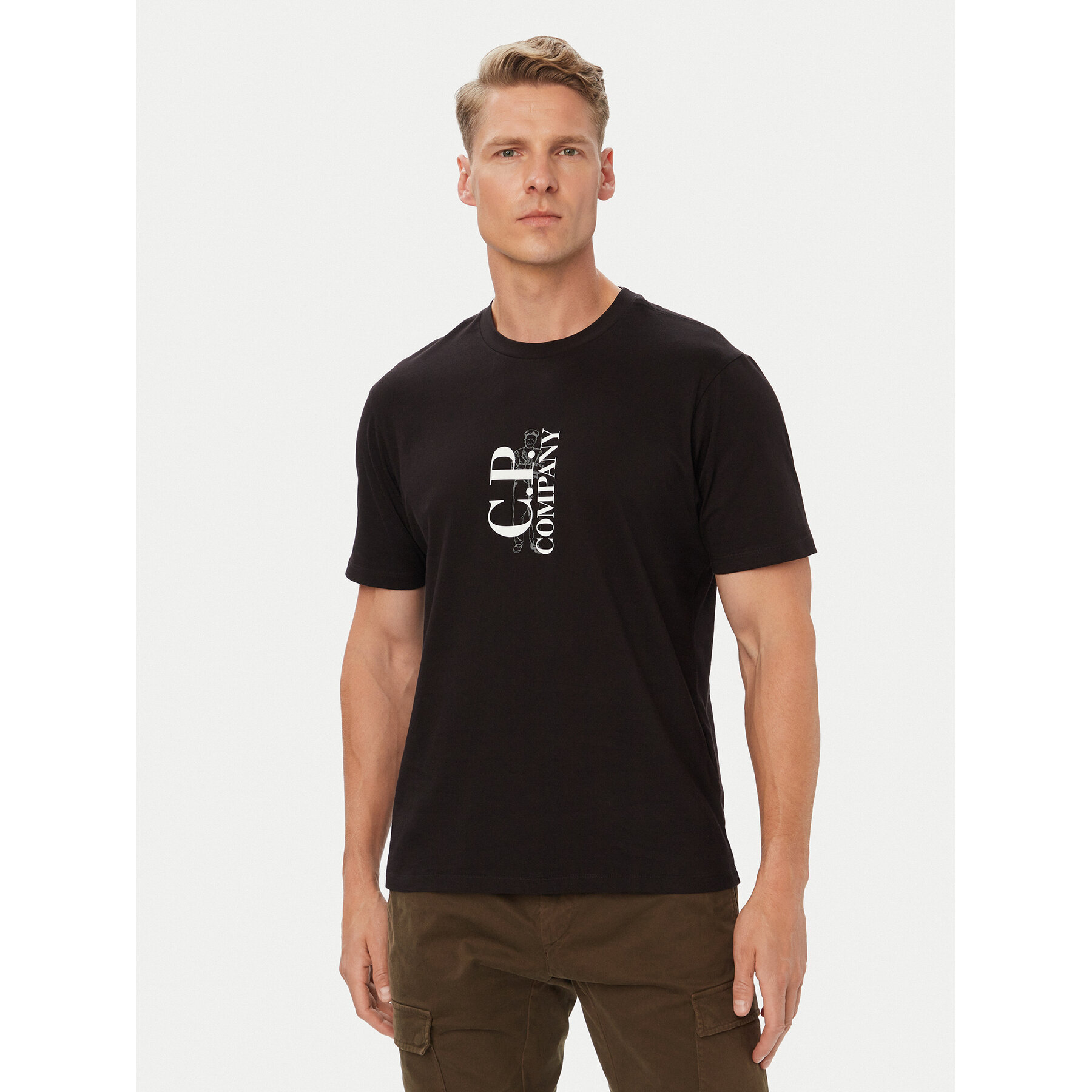 C.P. Company T-Shirt 21CMTS134A005100W Schwarz Regular Fit