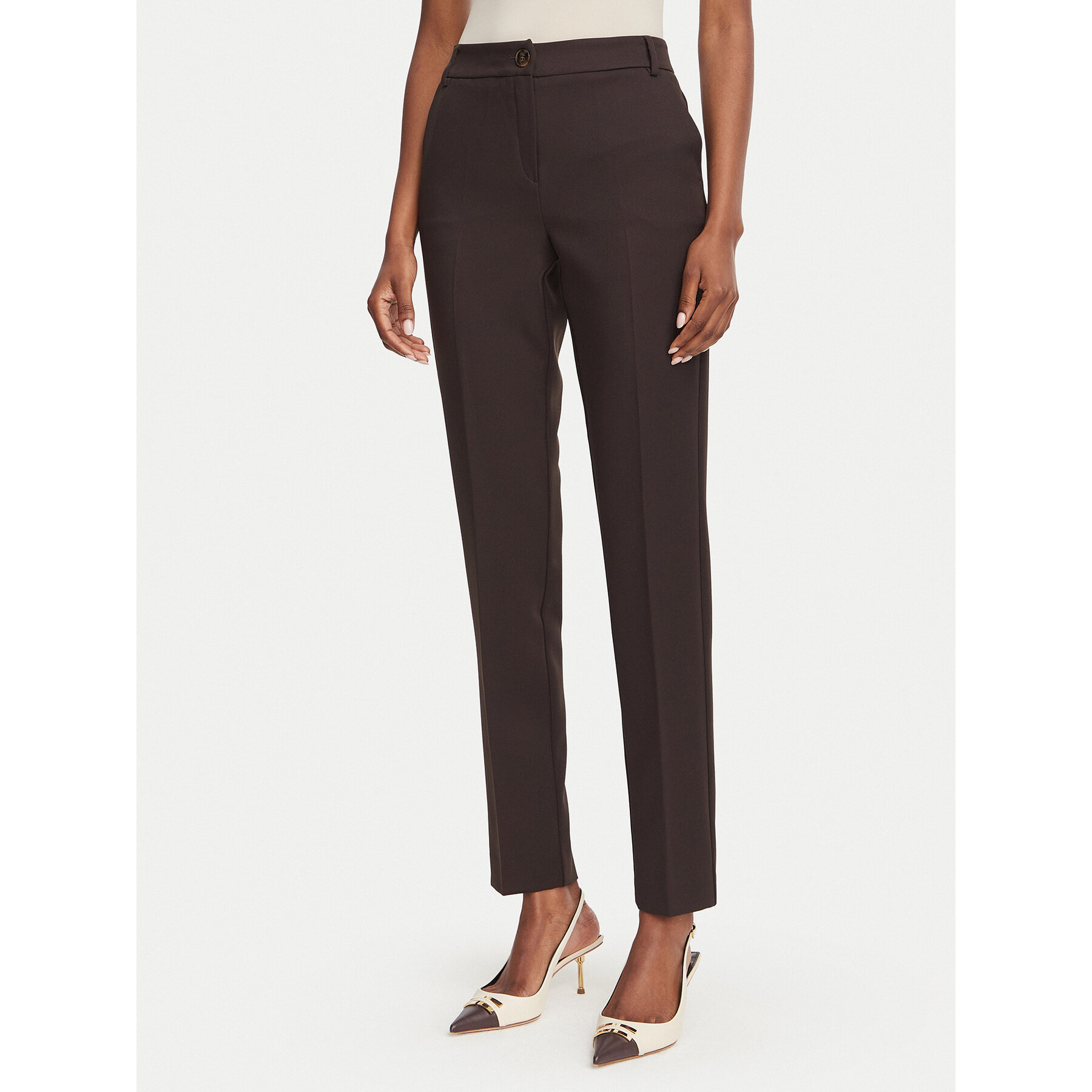 Marella Stoffhose Emme by Marella Amico2 2625136291 Dunkelbraun Straight Fit