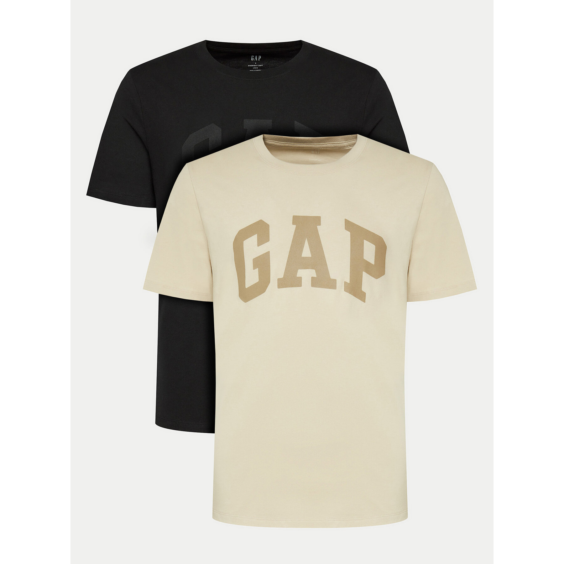 Gap Σετ t-shirts 885595-00 Μαύρο Regular Fit