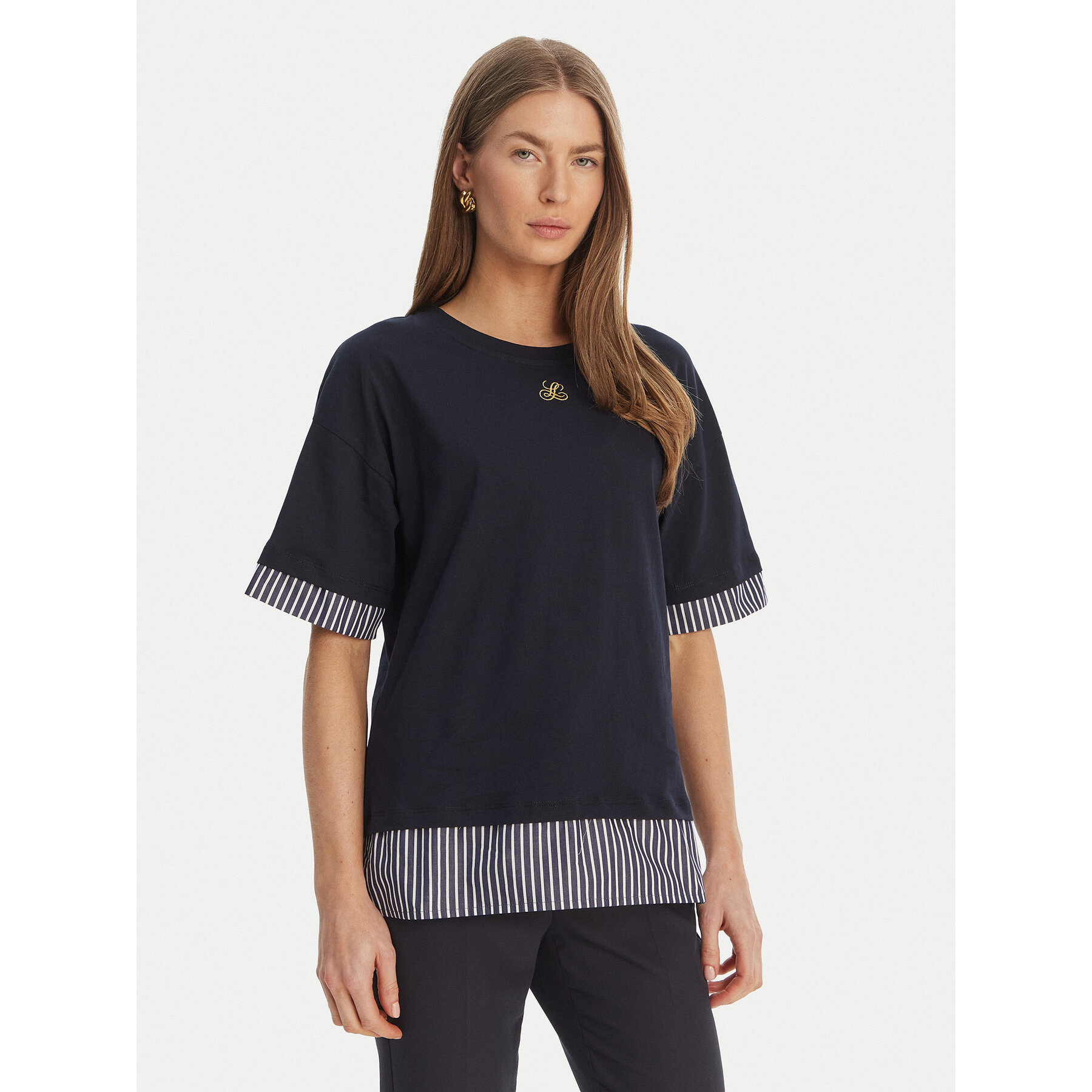 Luisa Spagnoli T-Shirt Baiadera 543155 Dunkelblau Regular Fit