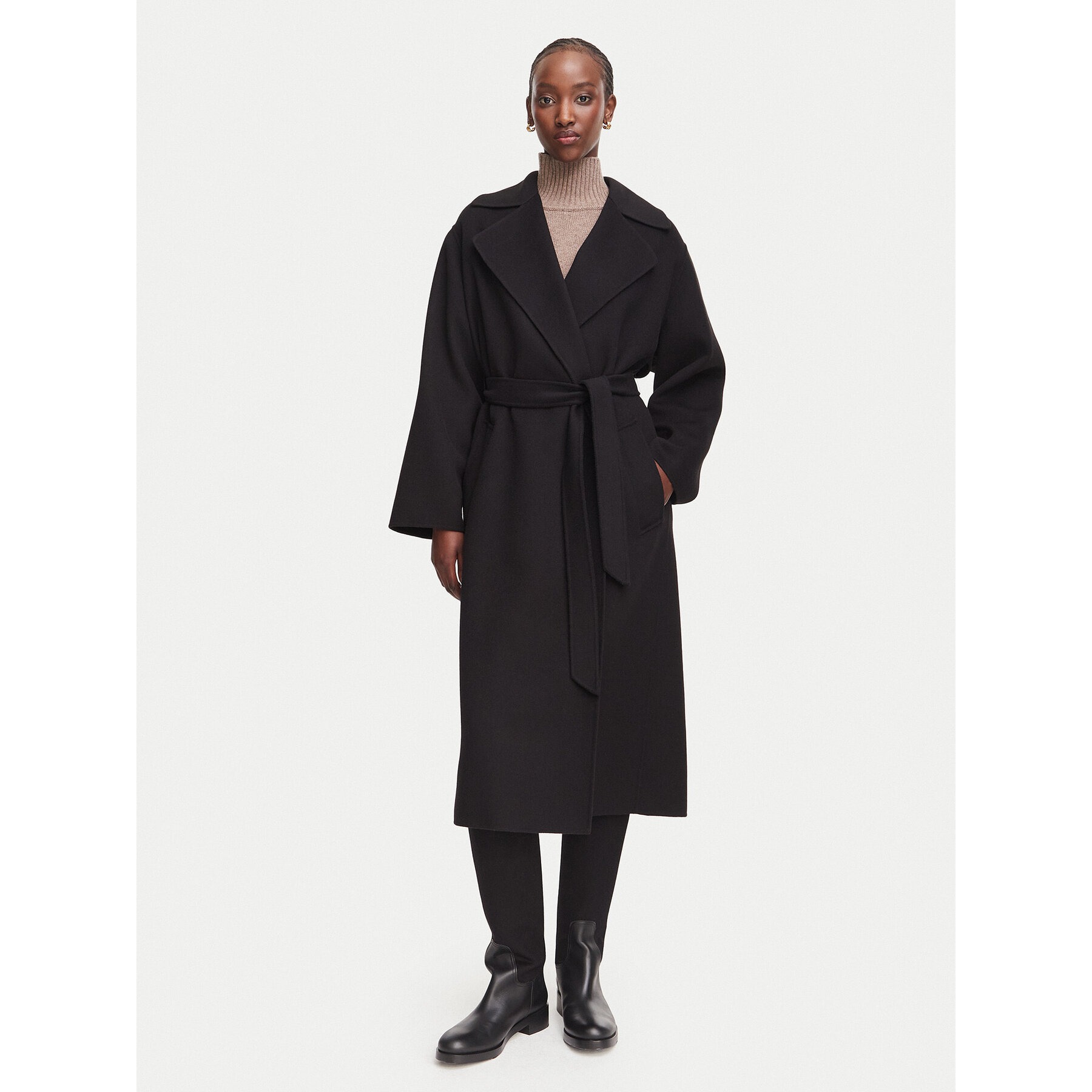 Weekend Max Mara Wollmantel Operoso 2625016011 Schwarz Regular Fit