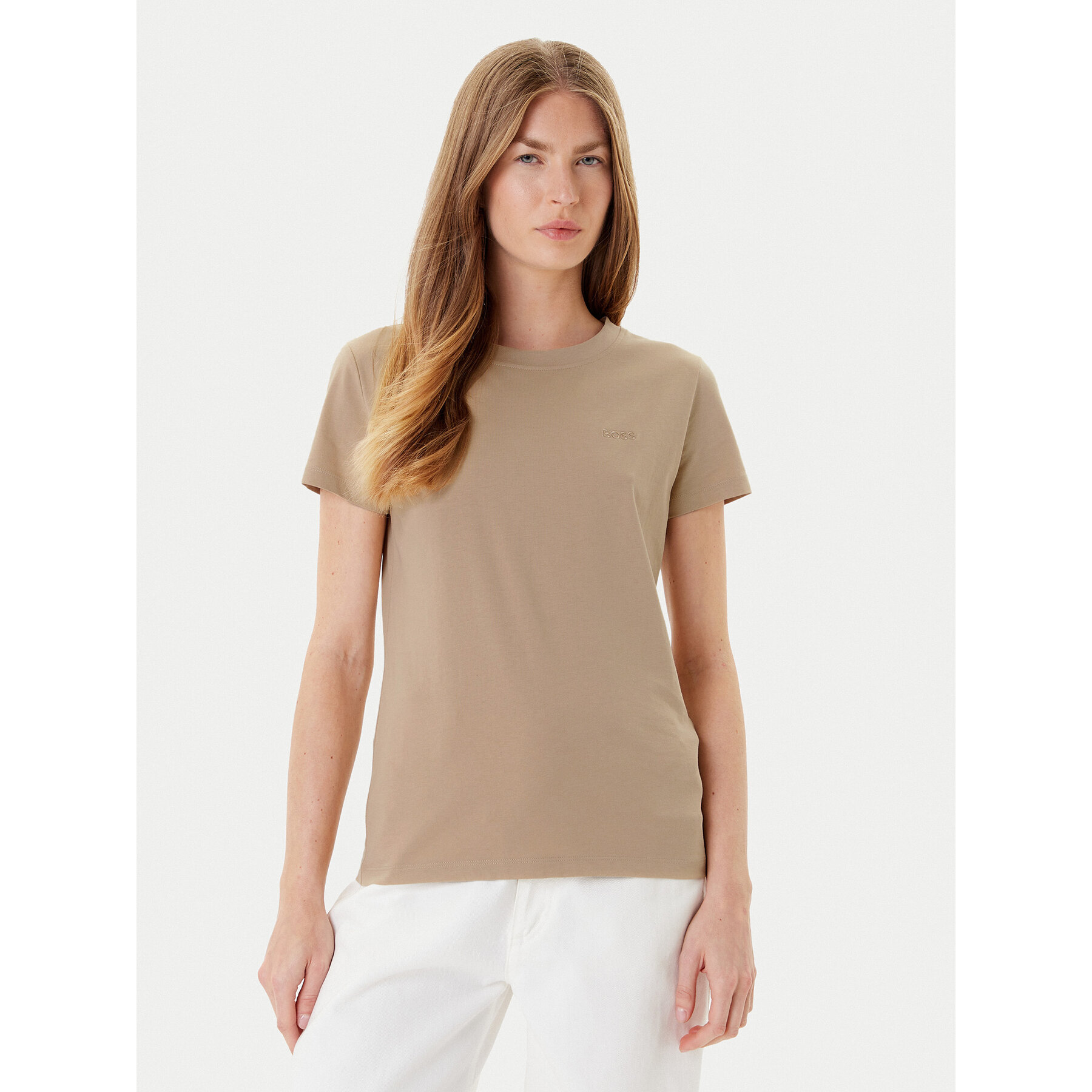 BOSS T-shirt C_Esogo_1 50506973 Beige Slim Fit
