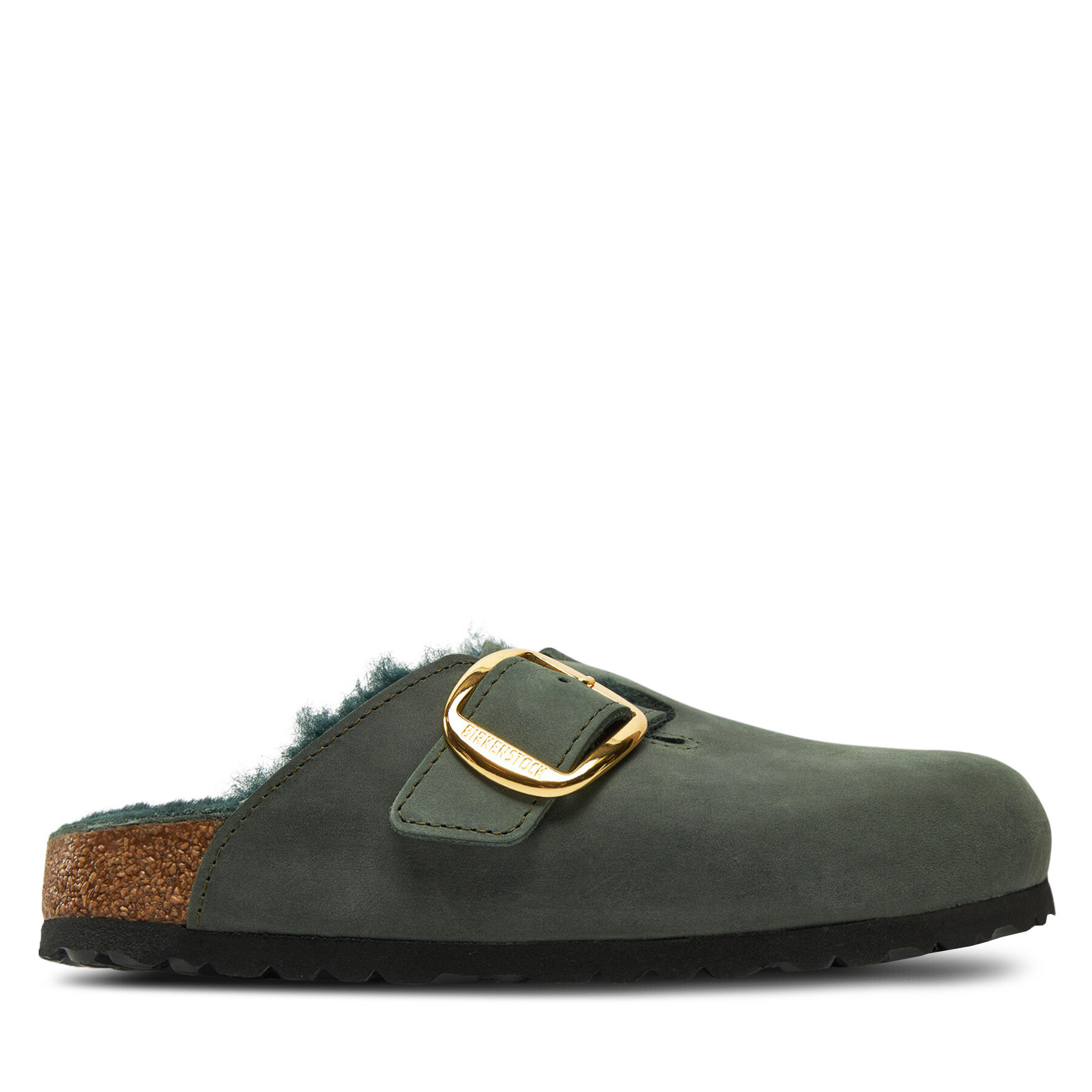 Mules / sandales de bain Birkenstock Boston Bb Shearling Leoi 1028061 Vert