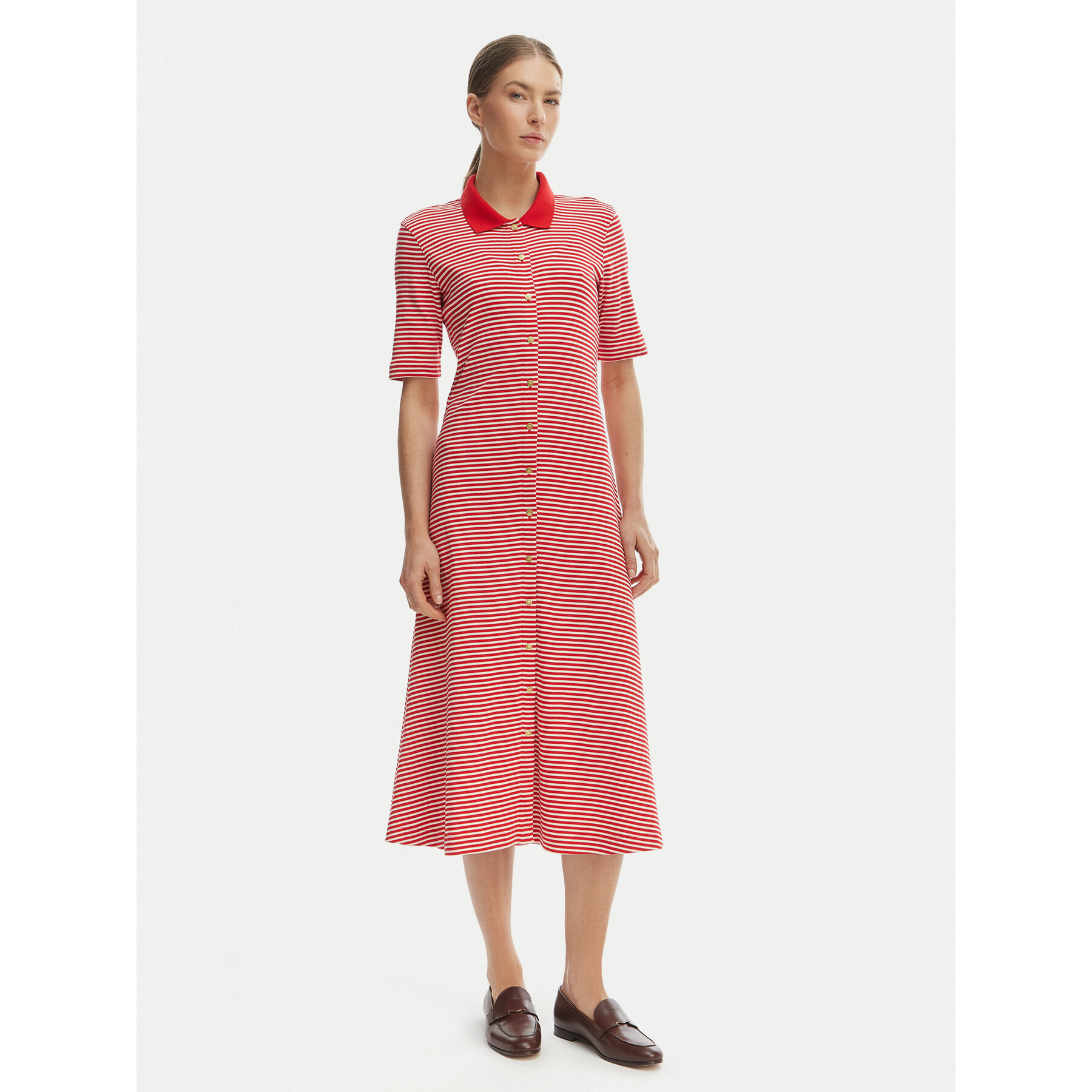 Tommy Hilfiger Kleid für den Alltag WW0WW48776 Rot Regular Fit