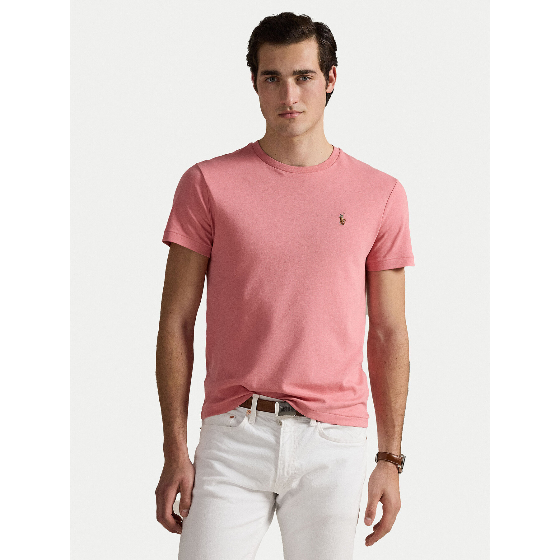 Polo Ralph Lauren T-shirt 710740727096 Rosa Custom Slim Fit