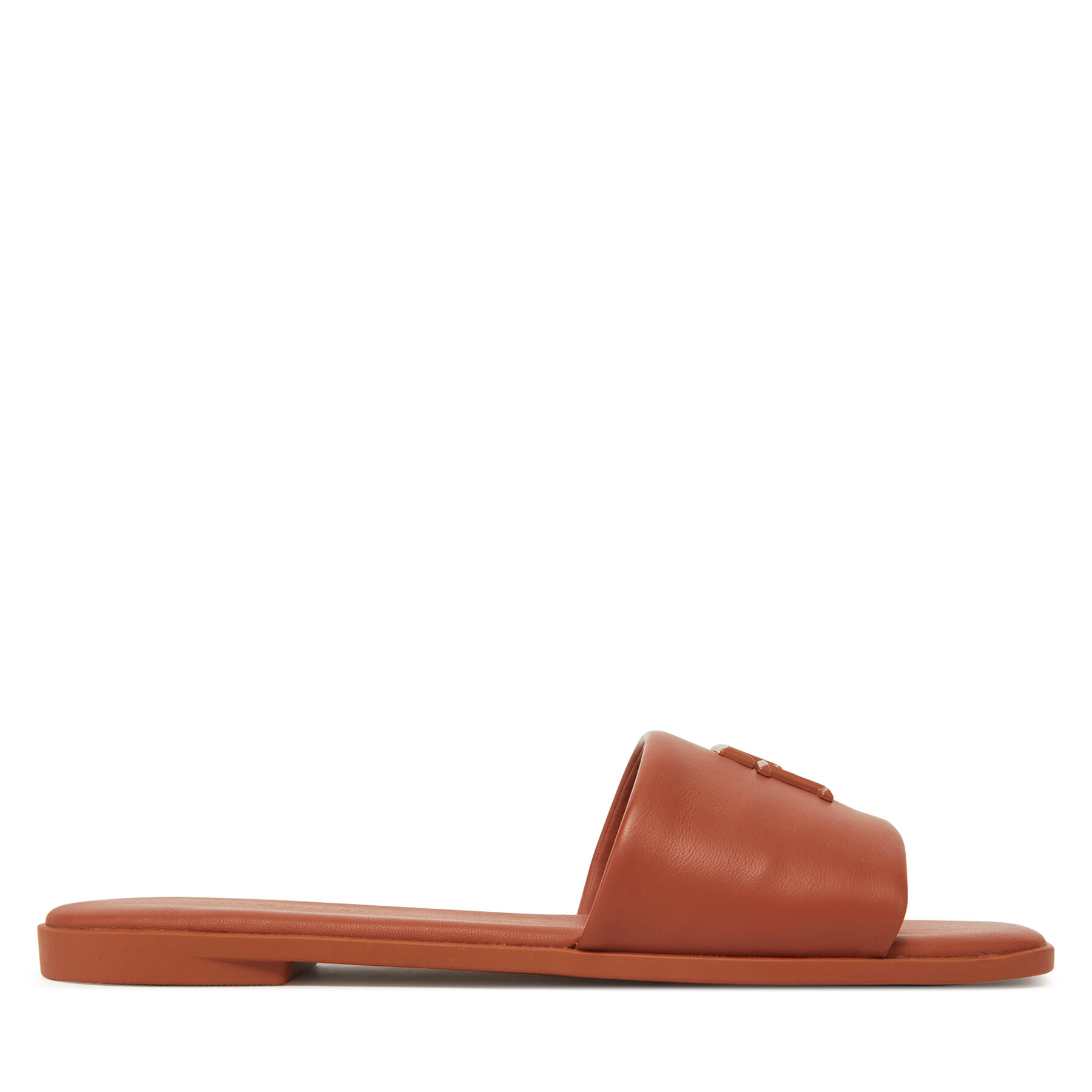 Papucs Tommy Hilfiger Th Logo Hardware Leather Mule FW0FW08806 Barna