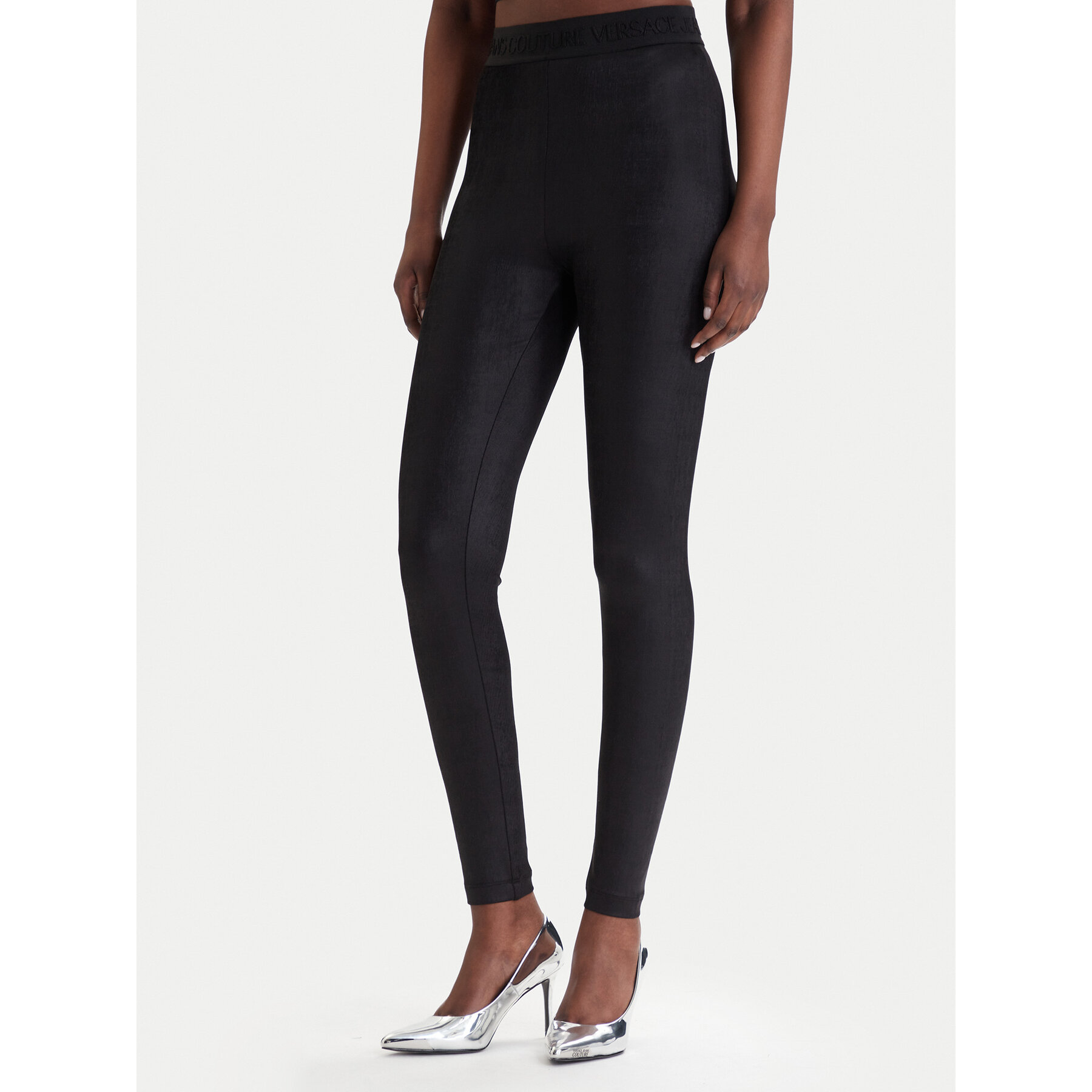 Versace Jeans Couture Leggings 80HAC101 J0064 Schwarz Slim Fit
