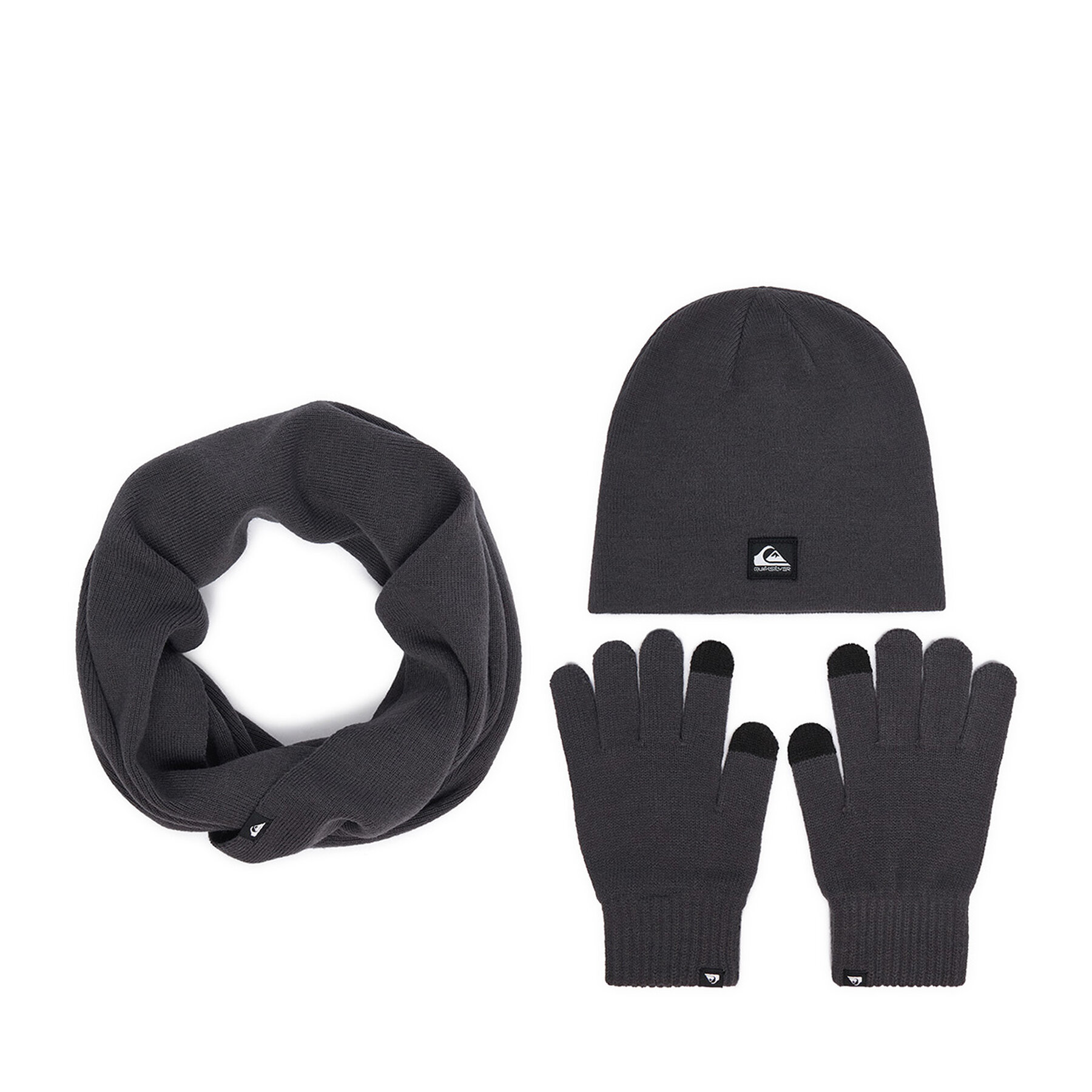 Set čepice, tunelová šála a rukavice Quiksilver CWBEO-QS-SM346-002-AW26 Tmavě šedá