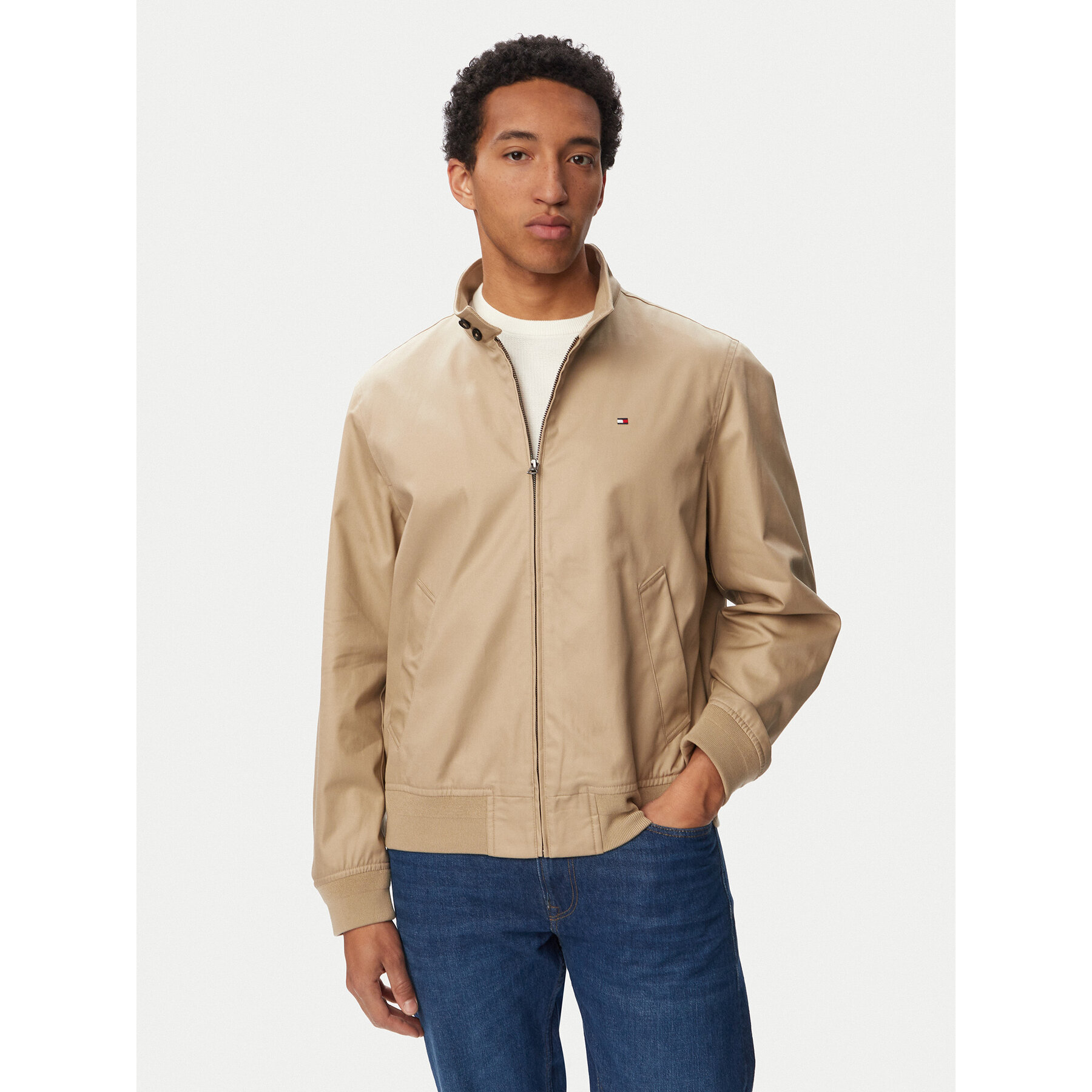 Tommy Hilfiger Übergangsjacke Classic Harrington MW0MW43468 Beige Regular Fit