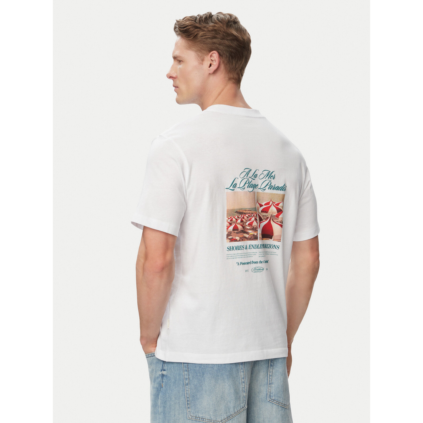 Jack & Jones T-shirt Cassis Photo Back 12295050 Bijela Relaxed Fit