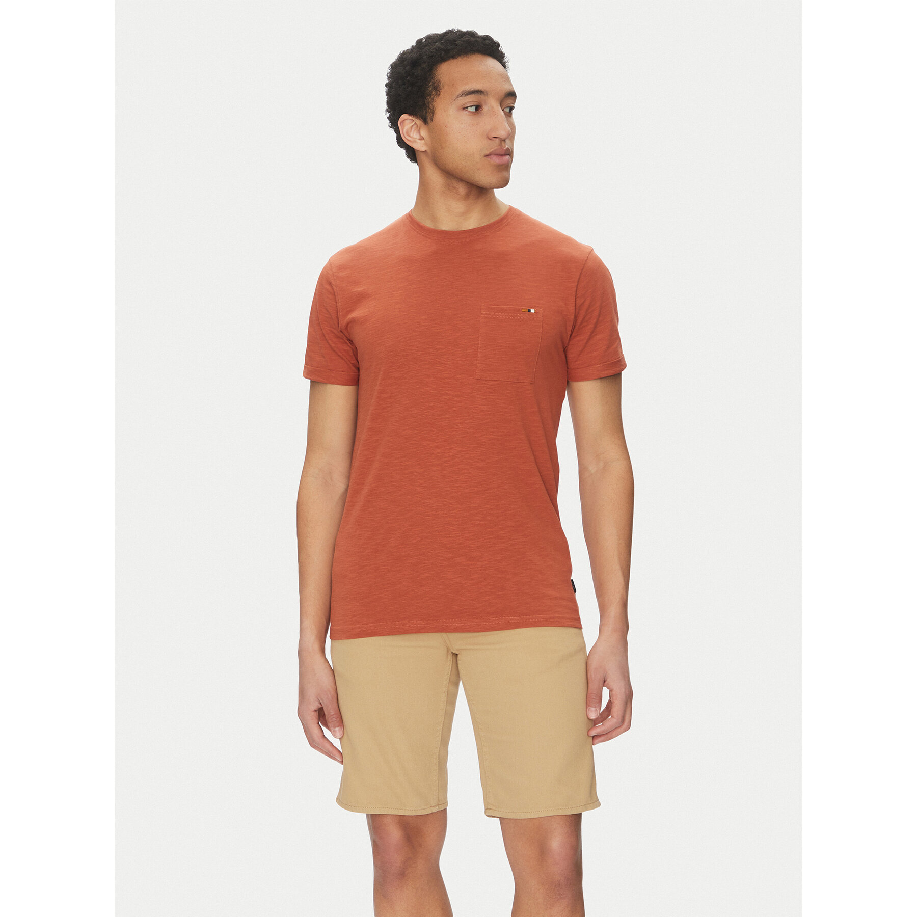 INDICODE INDICODE T-Shirt Inandorra 41-104 Πορτοκαλί Regular Fit