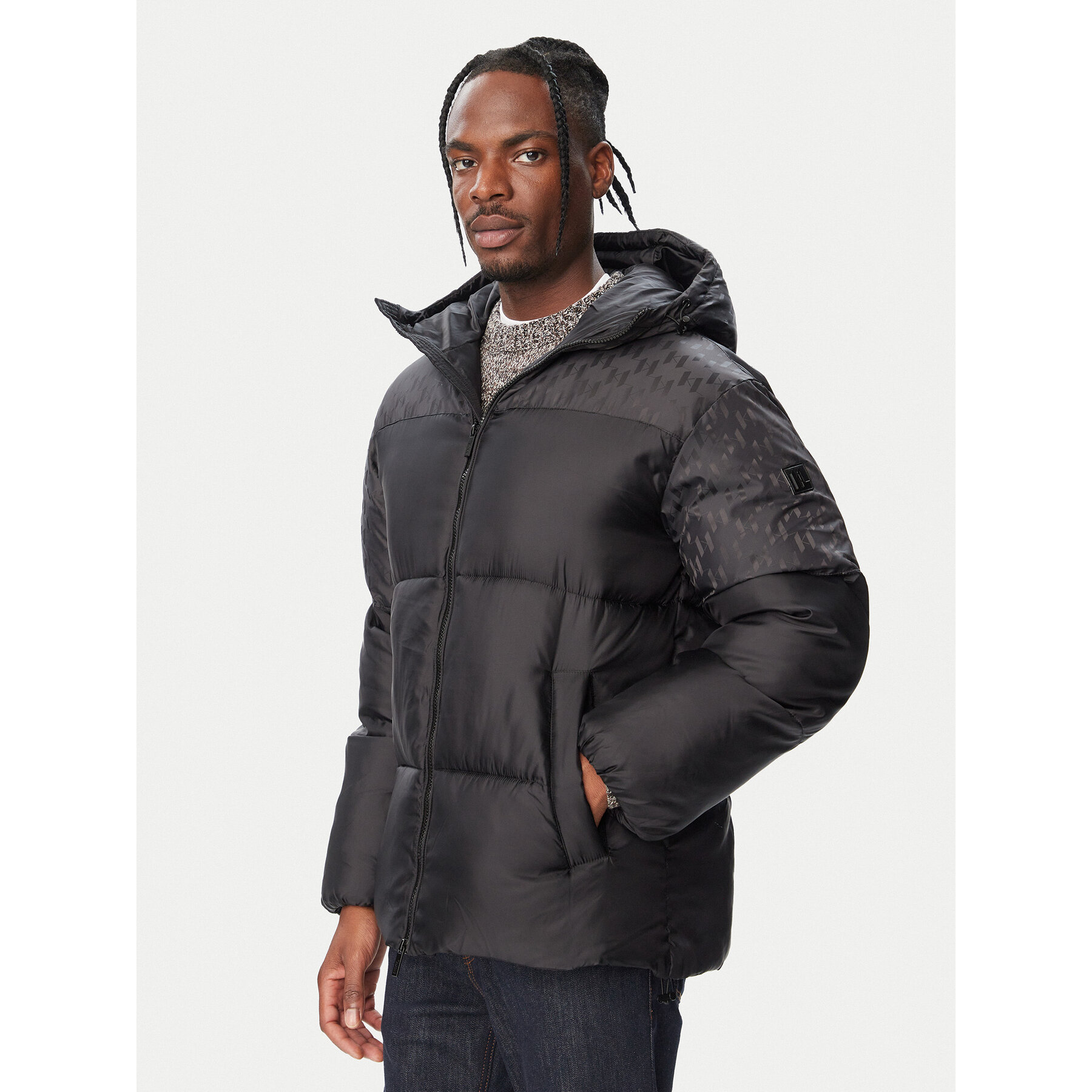KARL LAGERFELD Winterjacke 505009 564505 Schwarz Regular Fit