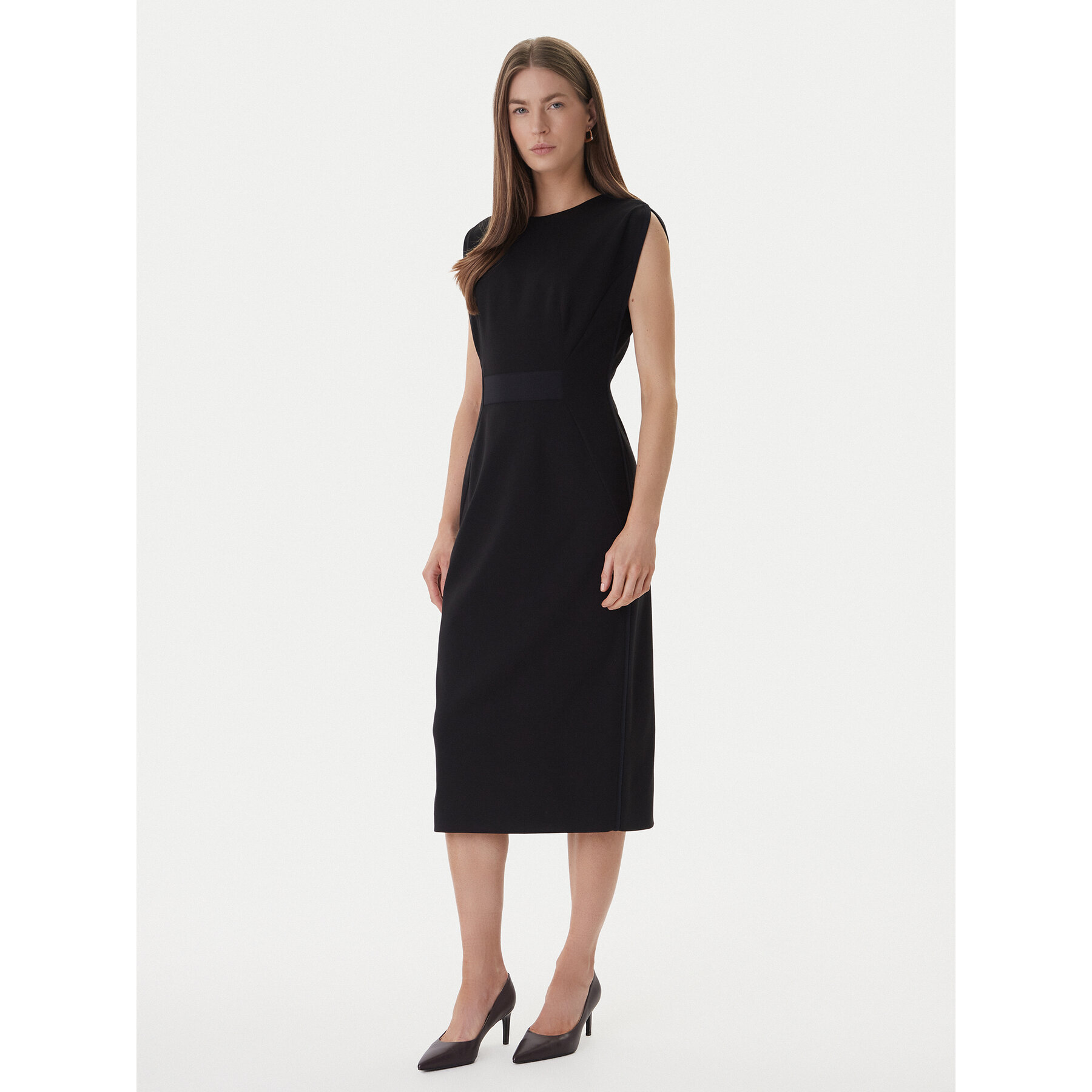 BOSS Coctailkleid Detira1 50551898 Schwarz Slim Fit