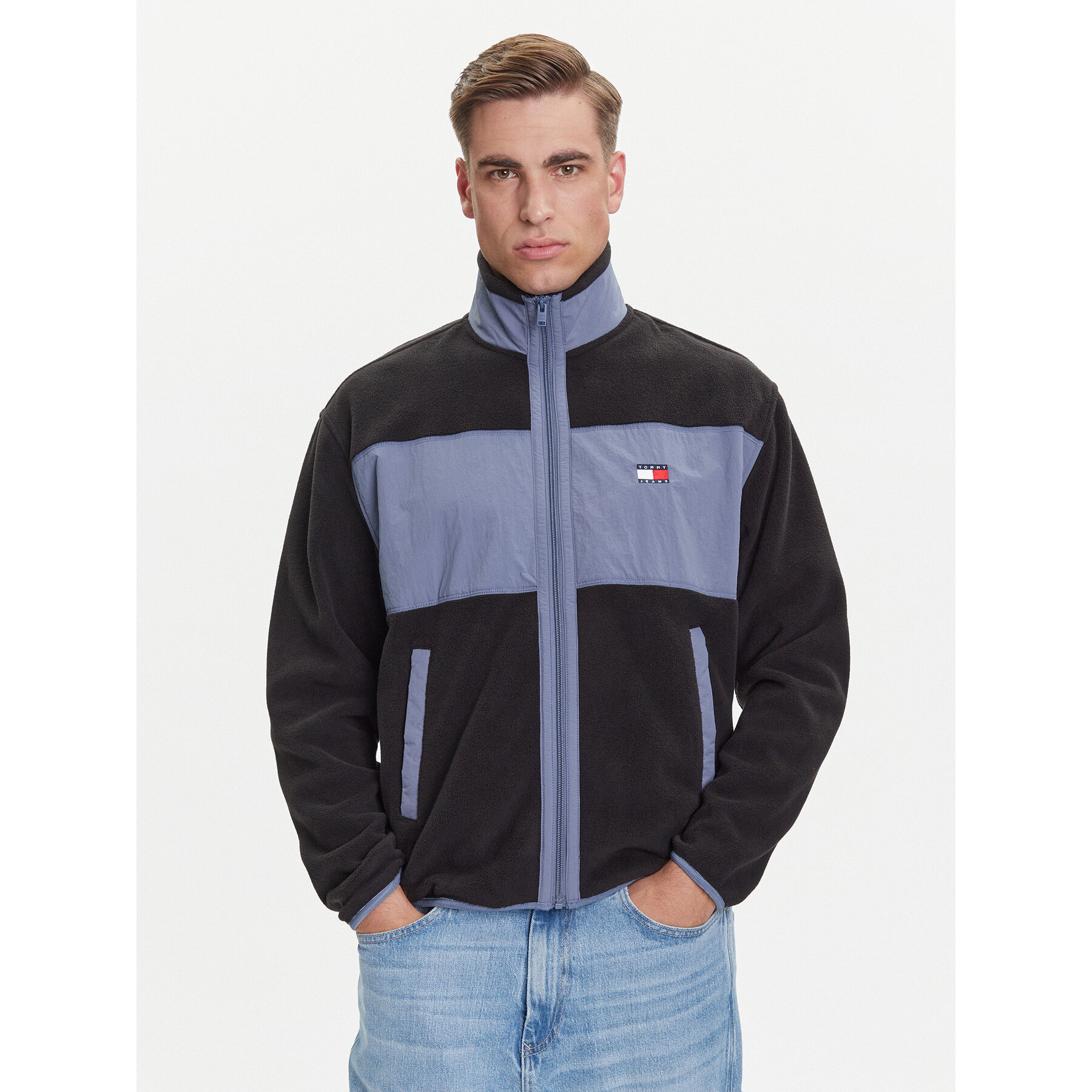 Tommy Jeans Fleecejacke DM0DM21906 Schwarz Relaxed Fit