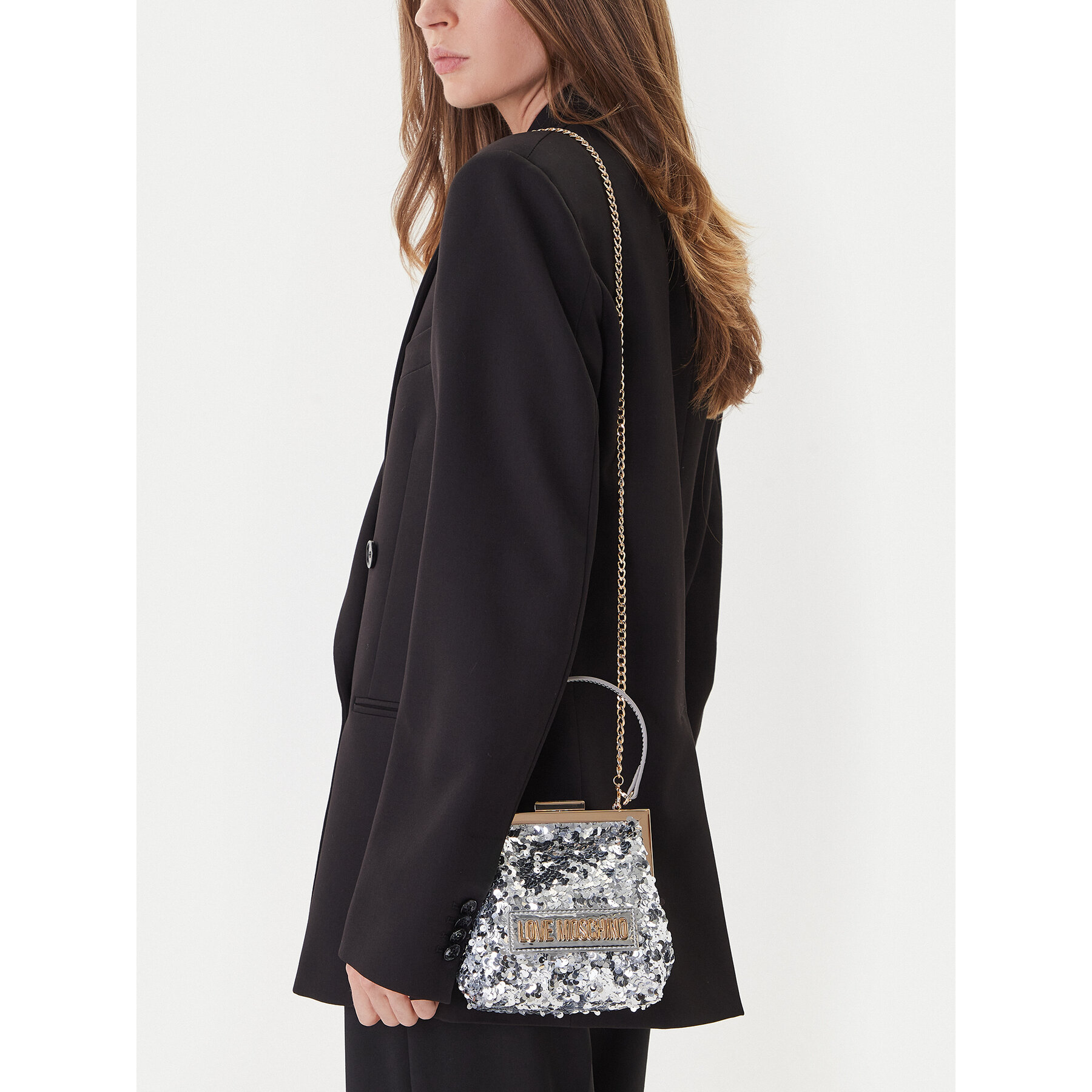 Geantă LOVE MOSCHINO JC4146PP0NKK190A Argintiu
