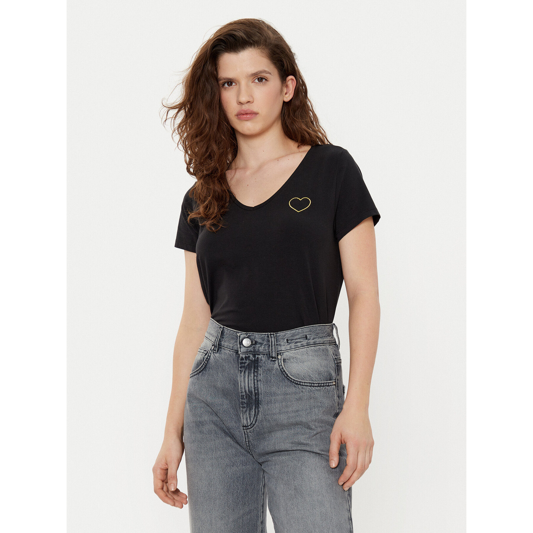 Pieces T-shirt New Billy 17102921 Nero Regular Fit