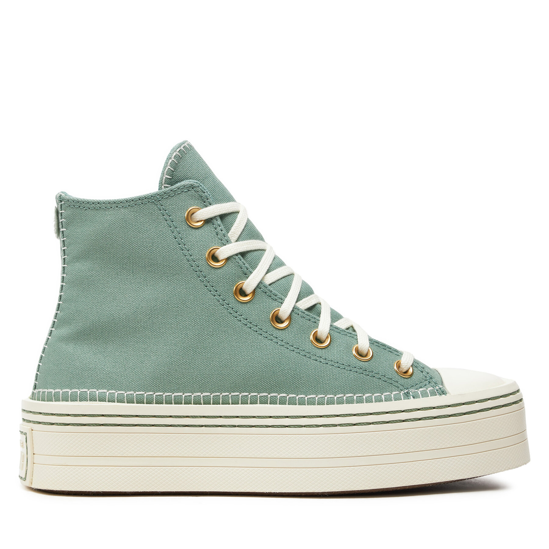 Tygskor Converse Chuck Taylor All Star Modern Lift Platform Crafted Stitching A07547C Grön