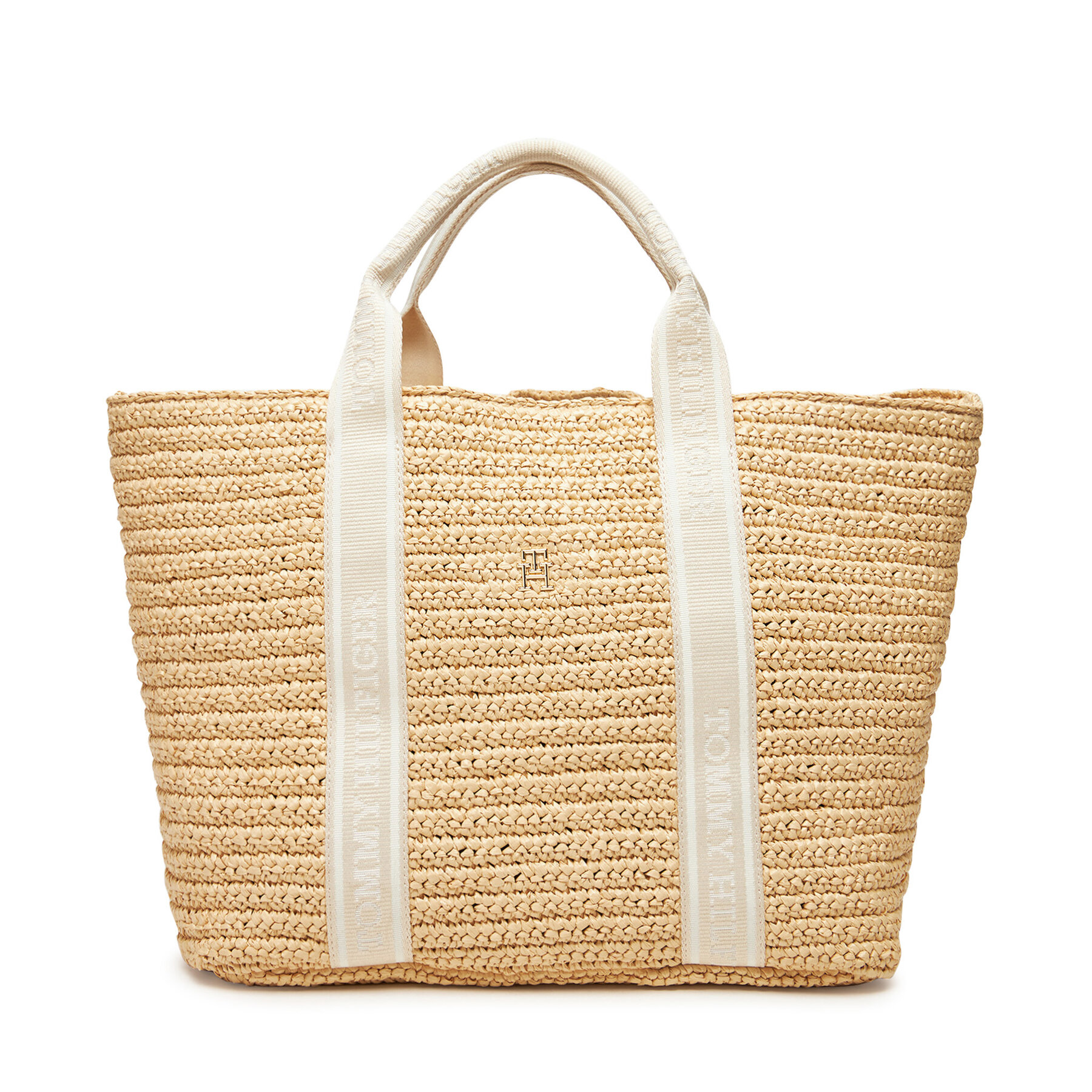 Kabelka Tommy Hilfiger Th Spring Logo Tote AW0AW17196 Béžová