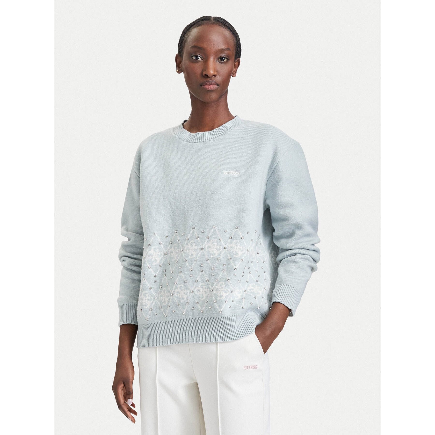 Guess Pullover V6BR16 Z2278 Hellgrün Regular Fit