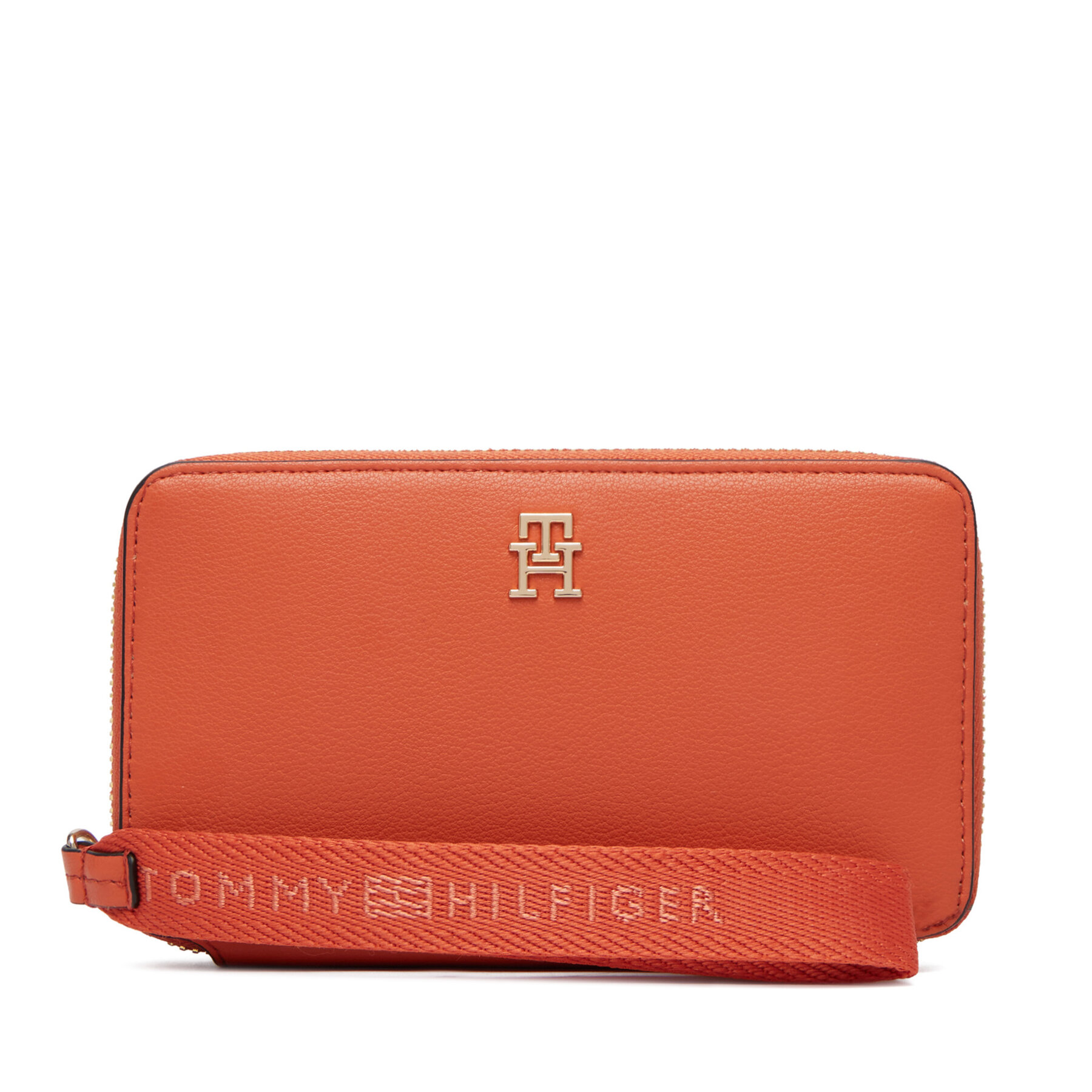 Peňaženka Tommy Hilfiger Th Logotape Compact Zip Around AW0AW18699 Oranžová