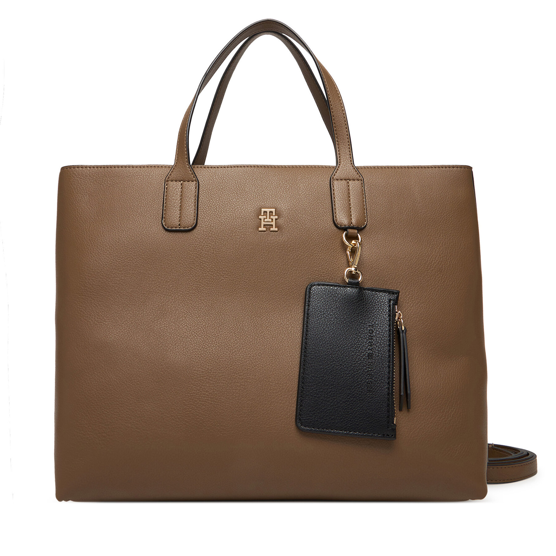 Дамска чанта Tommy Hilfiger Th Icon Satchel AW0AW18122 Кафяв