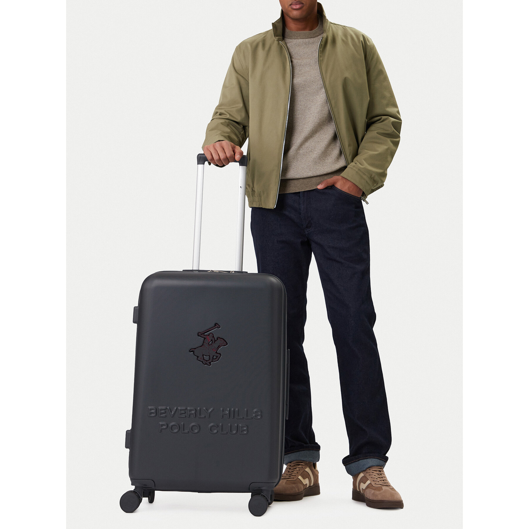 Valiză medie Beverly Hills Polo Club CEO-BHPC-M-002-08-NAVY Bleumarin