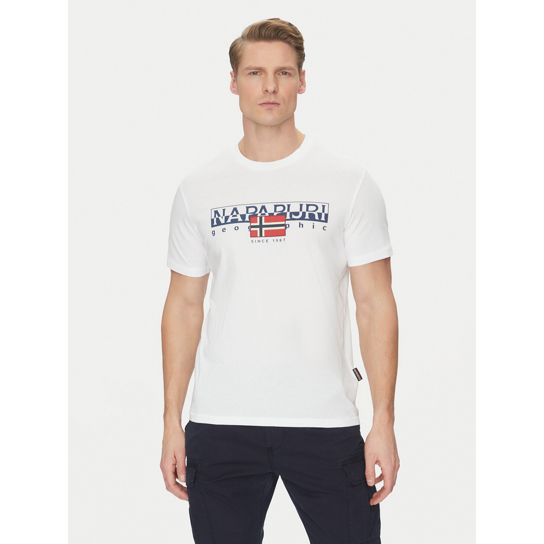 Napapijri T-shirt S-Aylmer NP0A4HTO Bianco Regular Fit