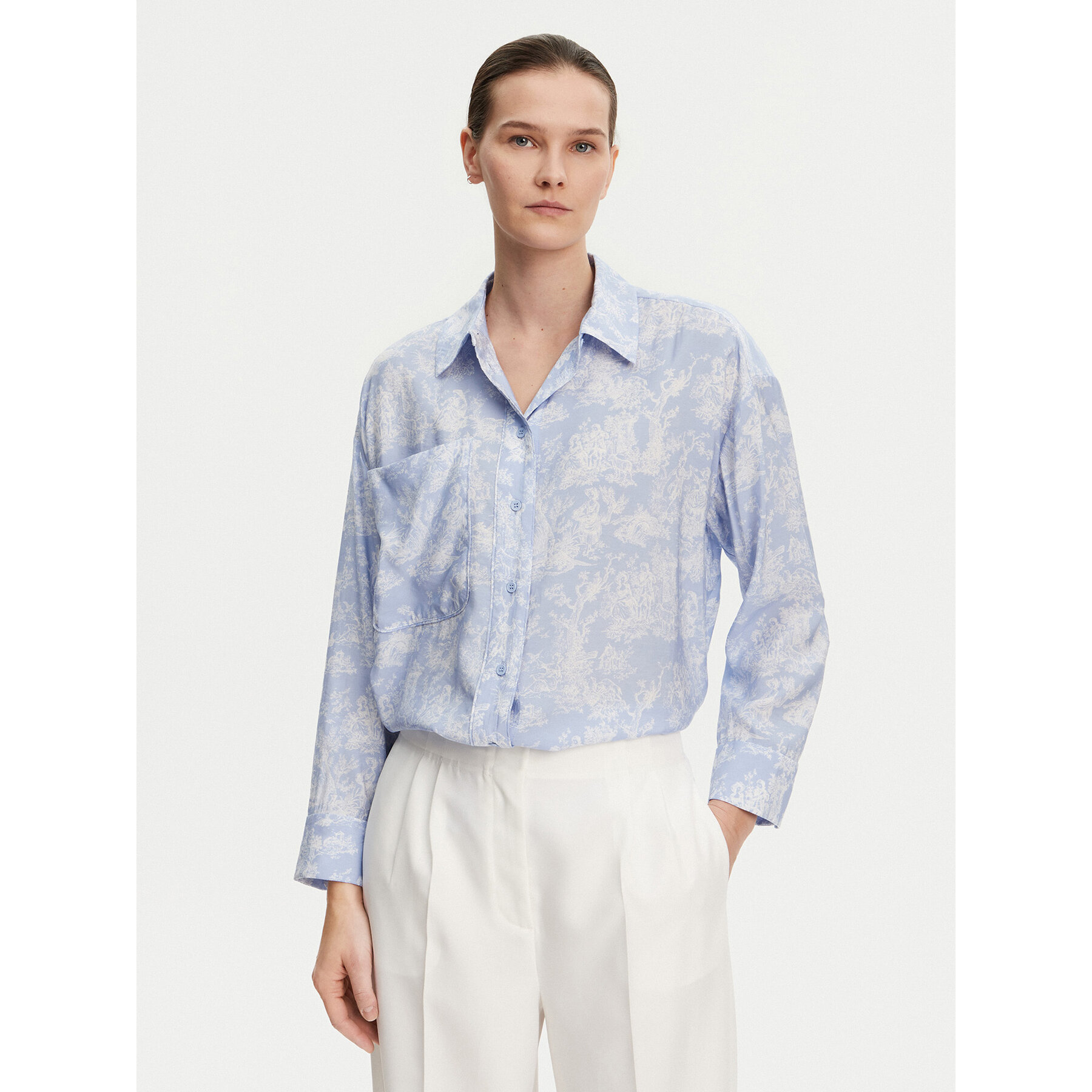 Munthe Hemd Filius 251102525120 Blau Loose Fit