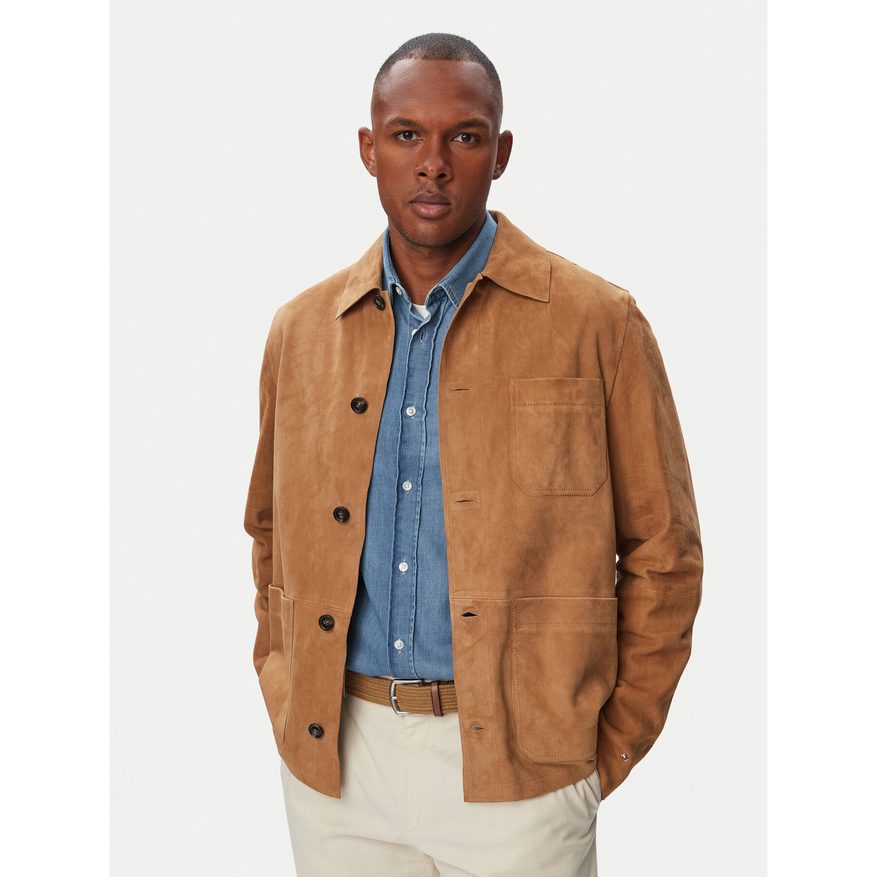 Tommy Hilfiger Lederjacke MW0MW44296 Hellbraun Regular Fit