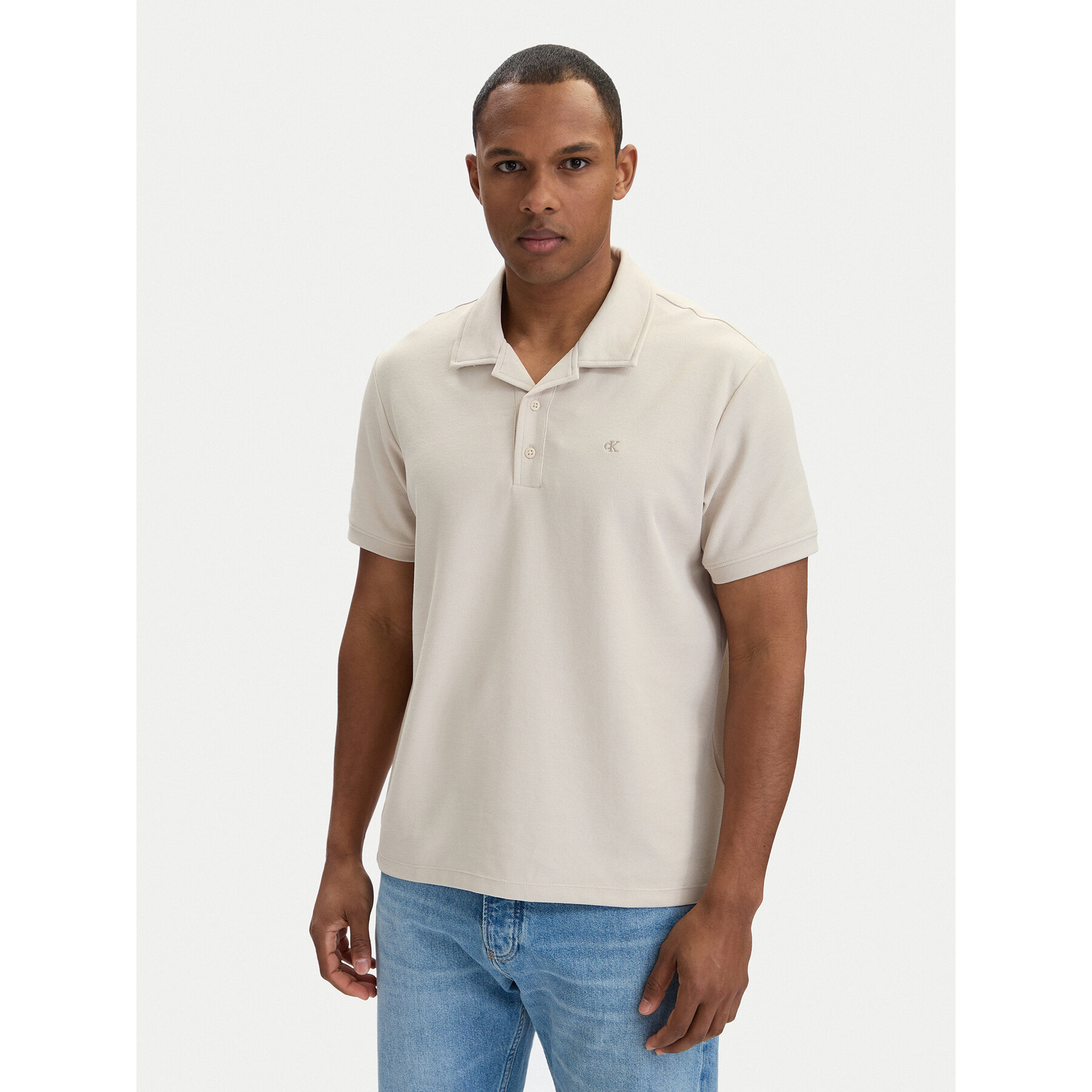 Calvin Klein Jeans Polo majica LV04RF205G Kremna Regular Fit