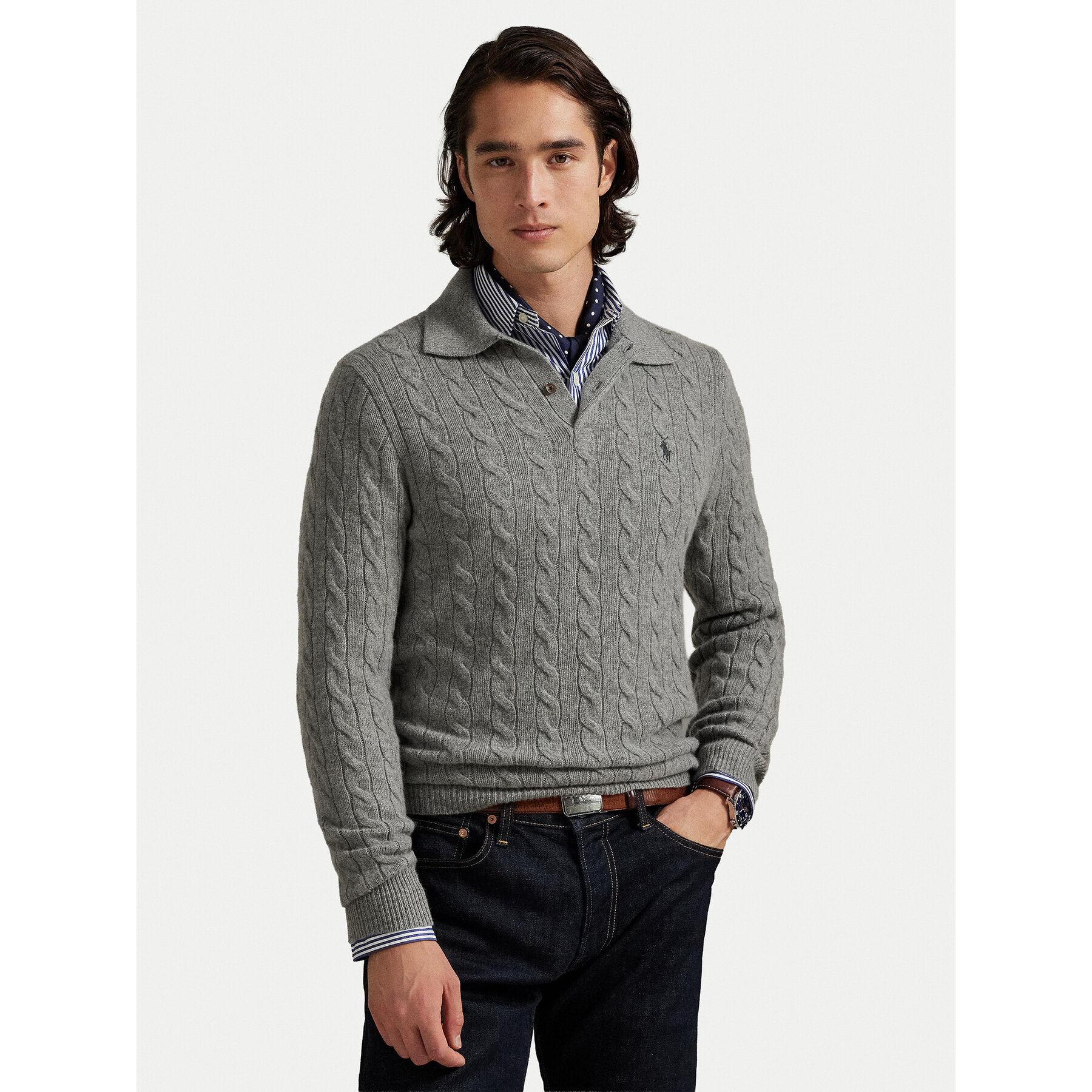 Polo Ralph Lauren Pullover 710974165002 Grau Regular Fit