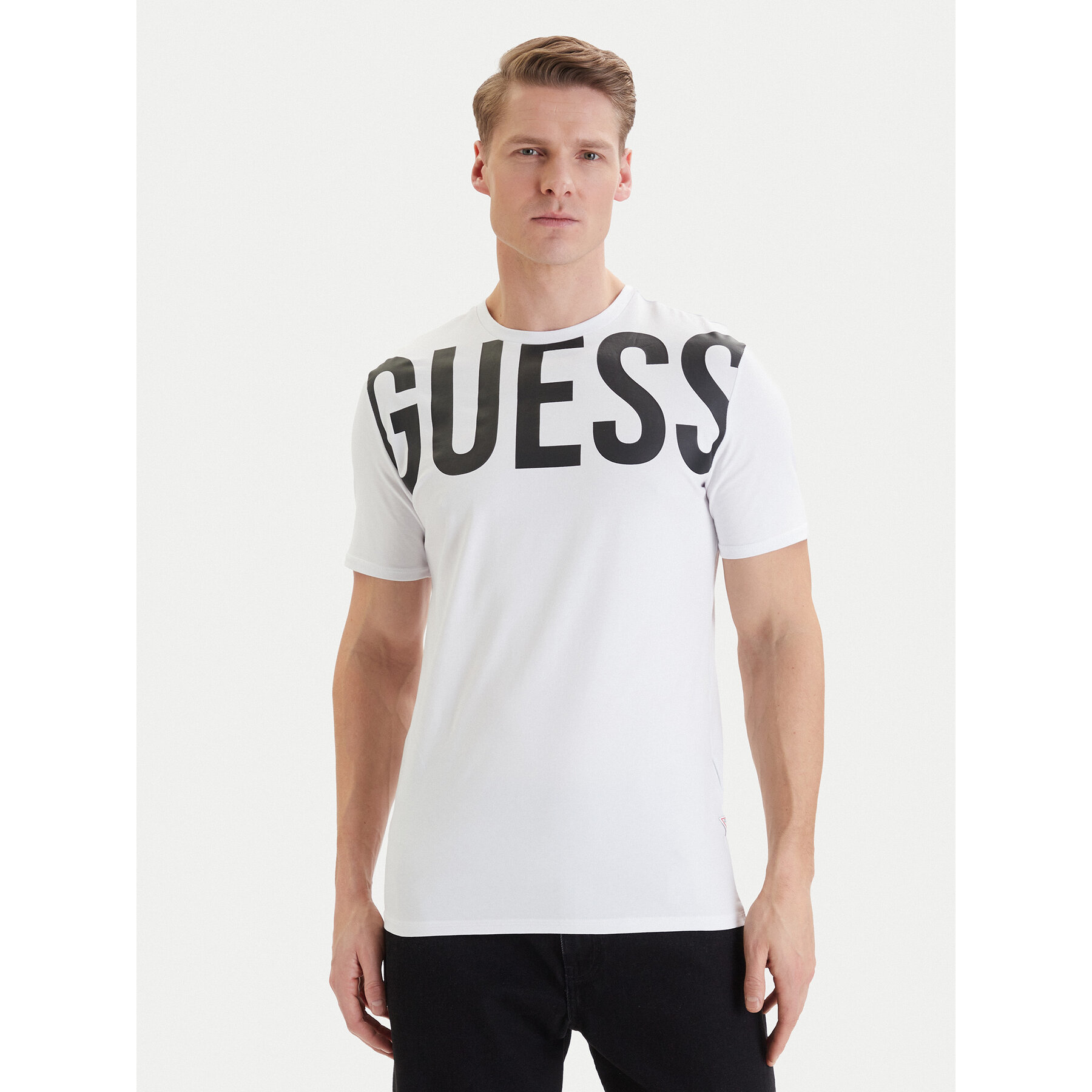 Guess T-Shirt F6GI01 J1314 Λευκό Slim Fit