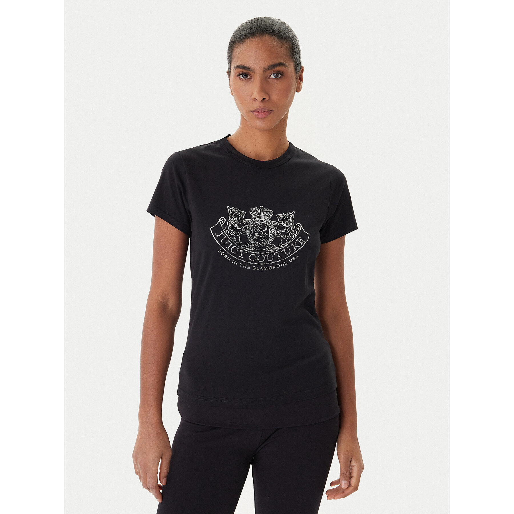 Juicy Couture T-Shirt JCGTK225015 Schwarz Slim Fit